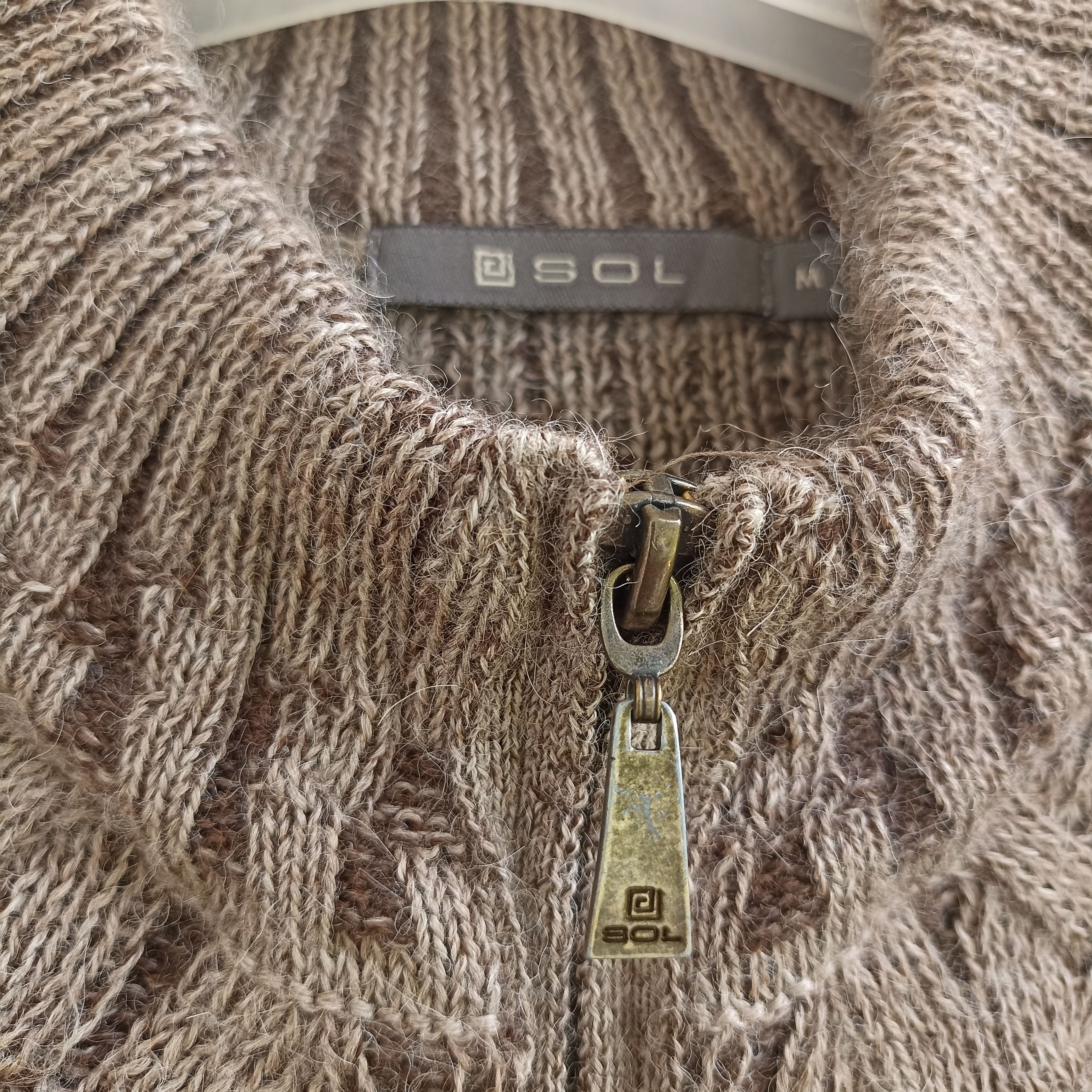 Designer × Homespun Knitwear Sol Baby Alpaca Mohair Zipper Knitwear Sweater Size US L / EU 52-54 / 3 - 8 Thumbnail