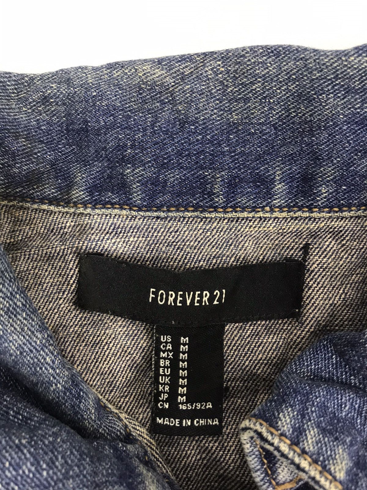 Forever 21 Forever 21 Denim Jacket Motorcycle Biker Workwear Size S / US 4 / IT 40 - 3 Thumbnail