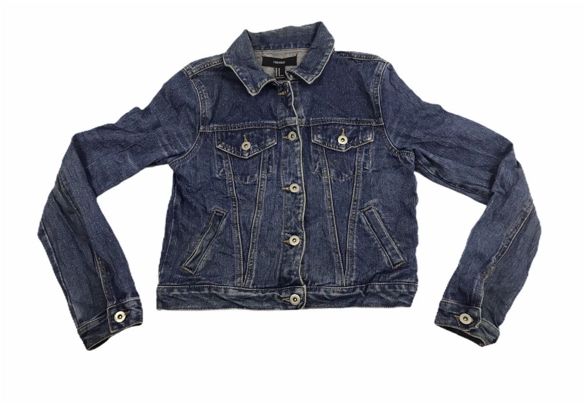 Forever 21 Denim Jacket Motorcycle Biker Workwear