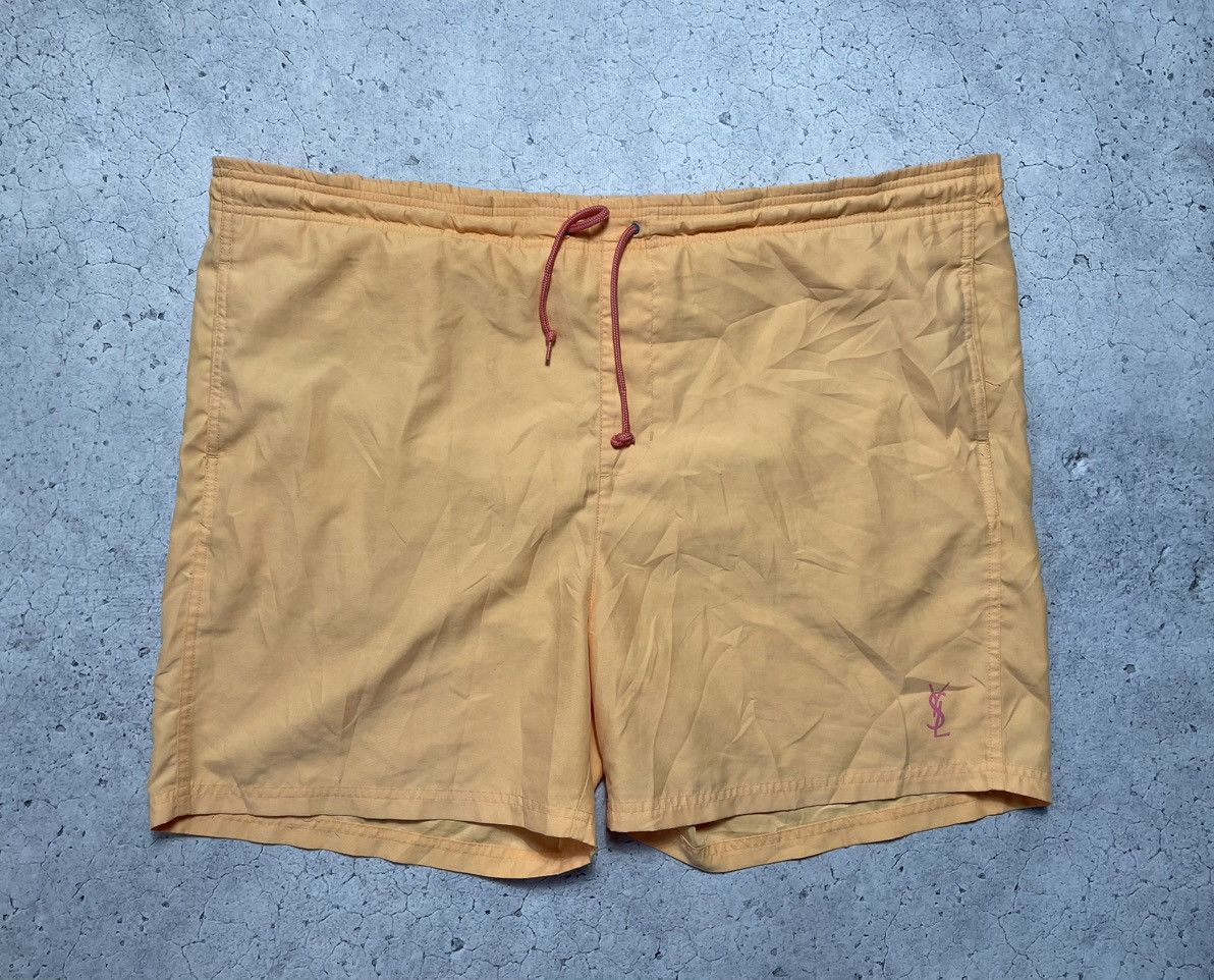 Vintage × Yves Saint Laurent Yves Saint Laurent Luxury Vintage Nylon Orange Shorts Size US 36 / EU 52 - 1 Thumbnail