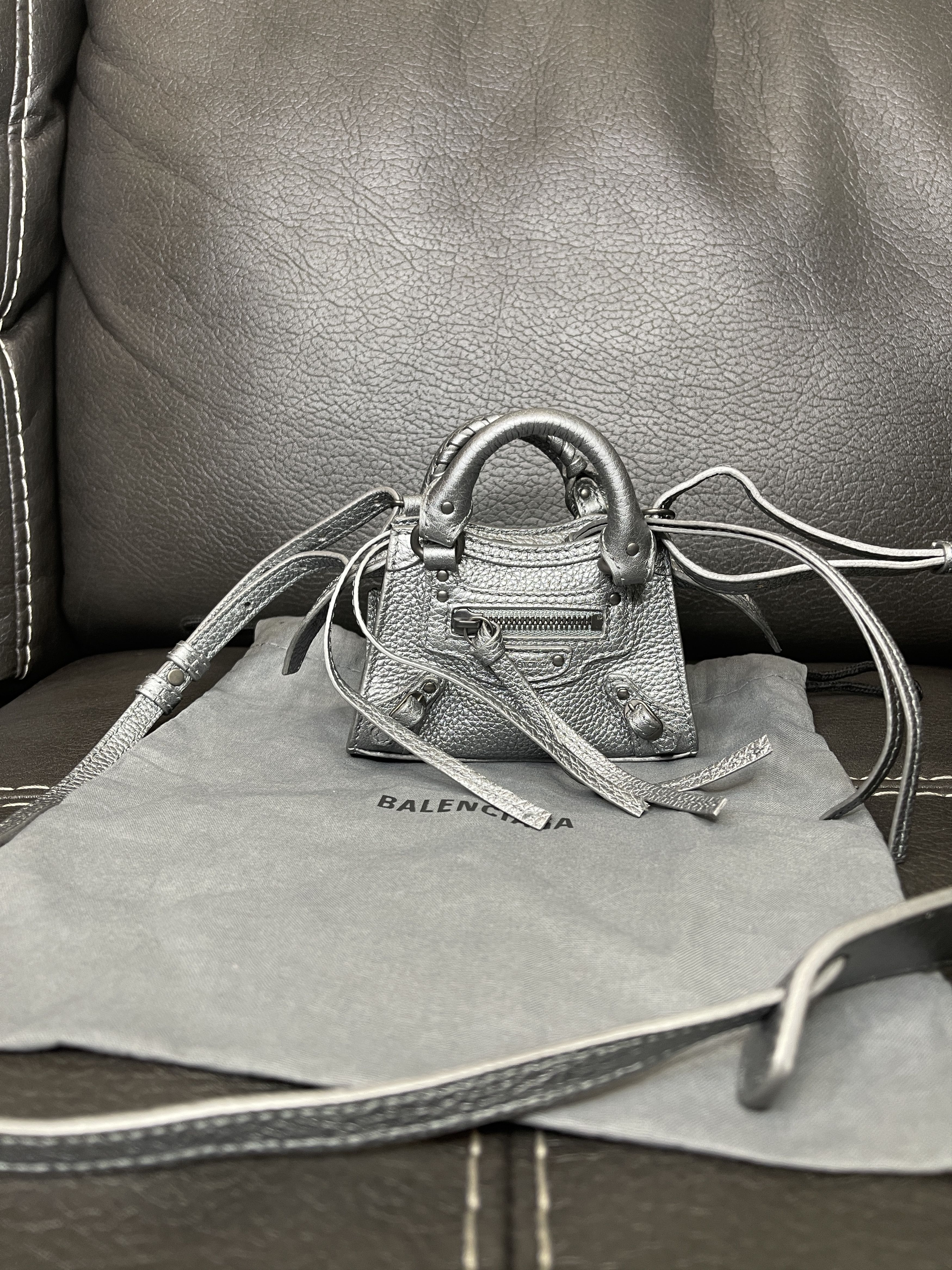 Balenciaga Ltd. Ed. Balenciaga Nano Sized NeoClassic Bag Silver Size ONE SIZE - 4 Thumbnail