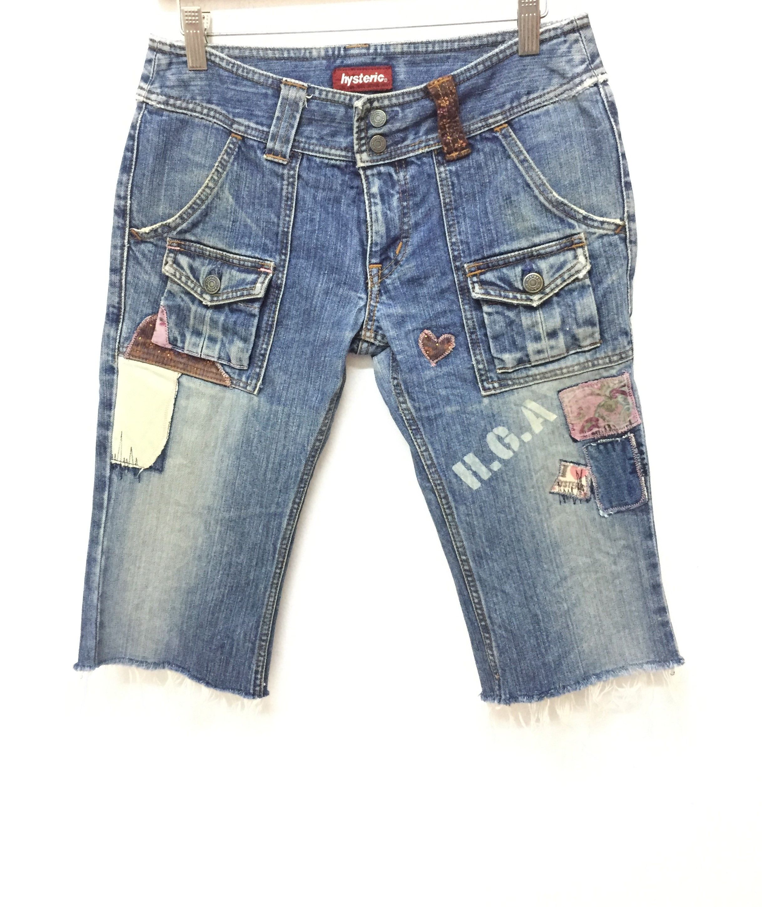 image of Hysteric Glamour Patch Bush Distressed Short Denim, Women's (Size 28)