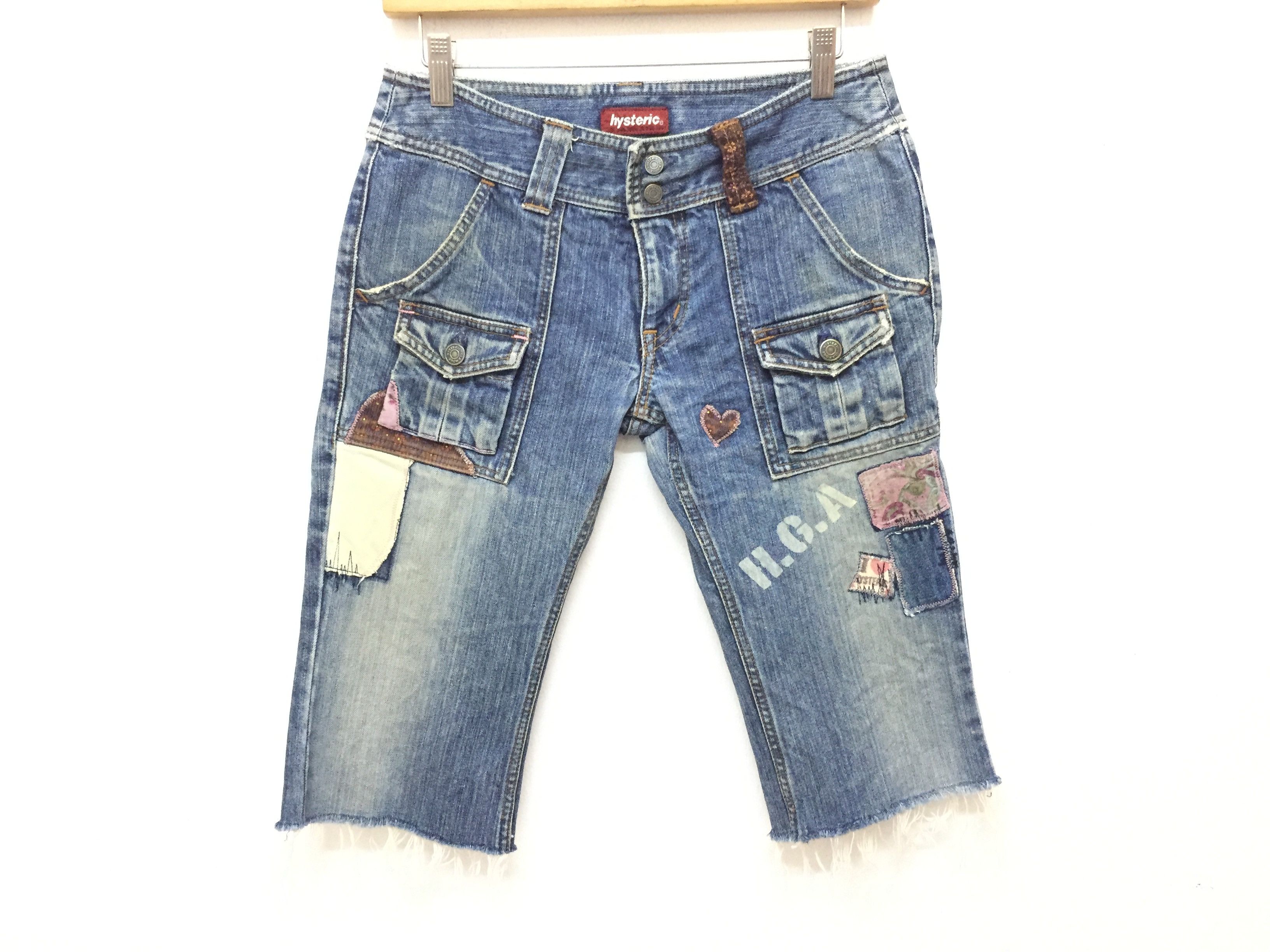 Hysteric Glamour patch bush distressed short denim Size 28" / US 6 / IT 42 - 2 Thumbnail
