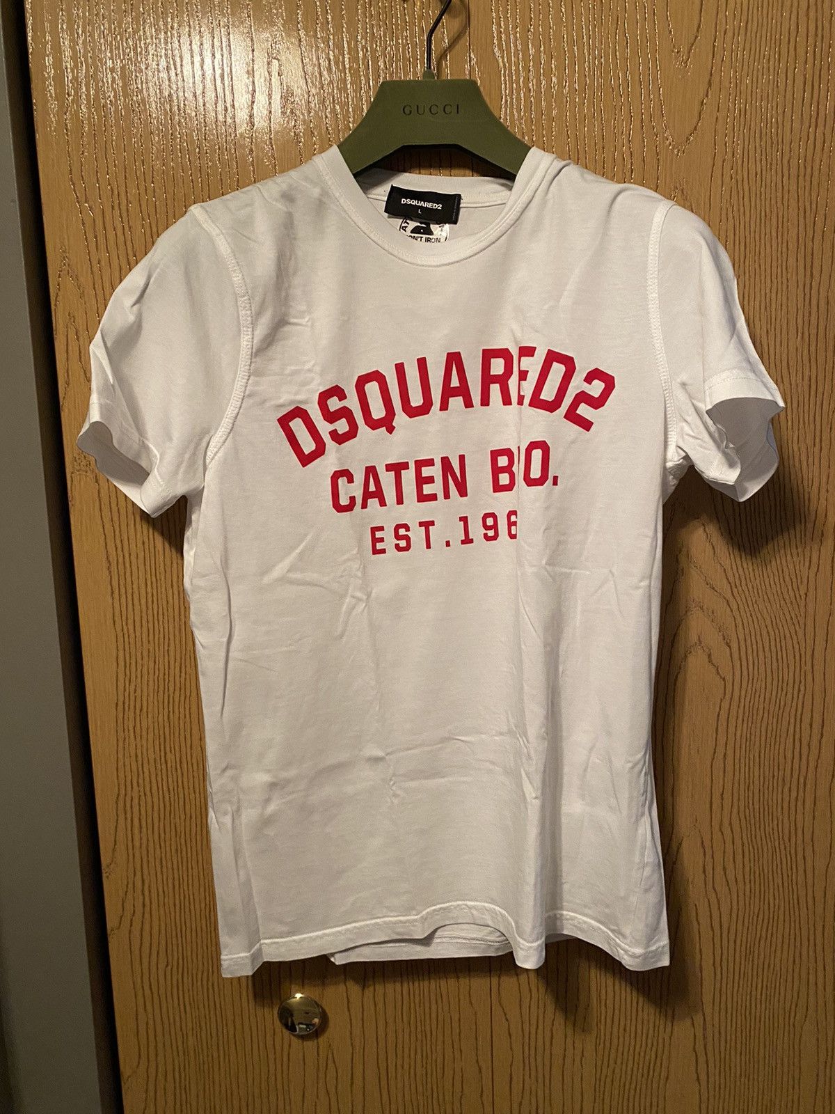 White D-Squared Tee Sz L