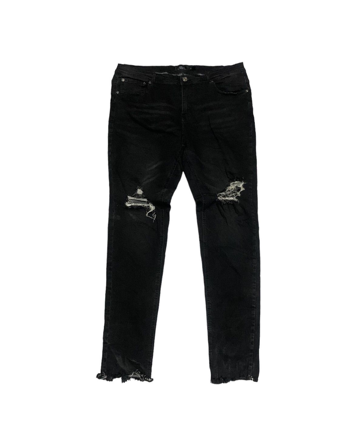 Japanese Brand × Vintage Vintage Beno Distressed Style Skinny Black Jeans Size US 34 / EU 50 - 1 Thumbnail