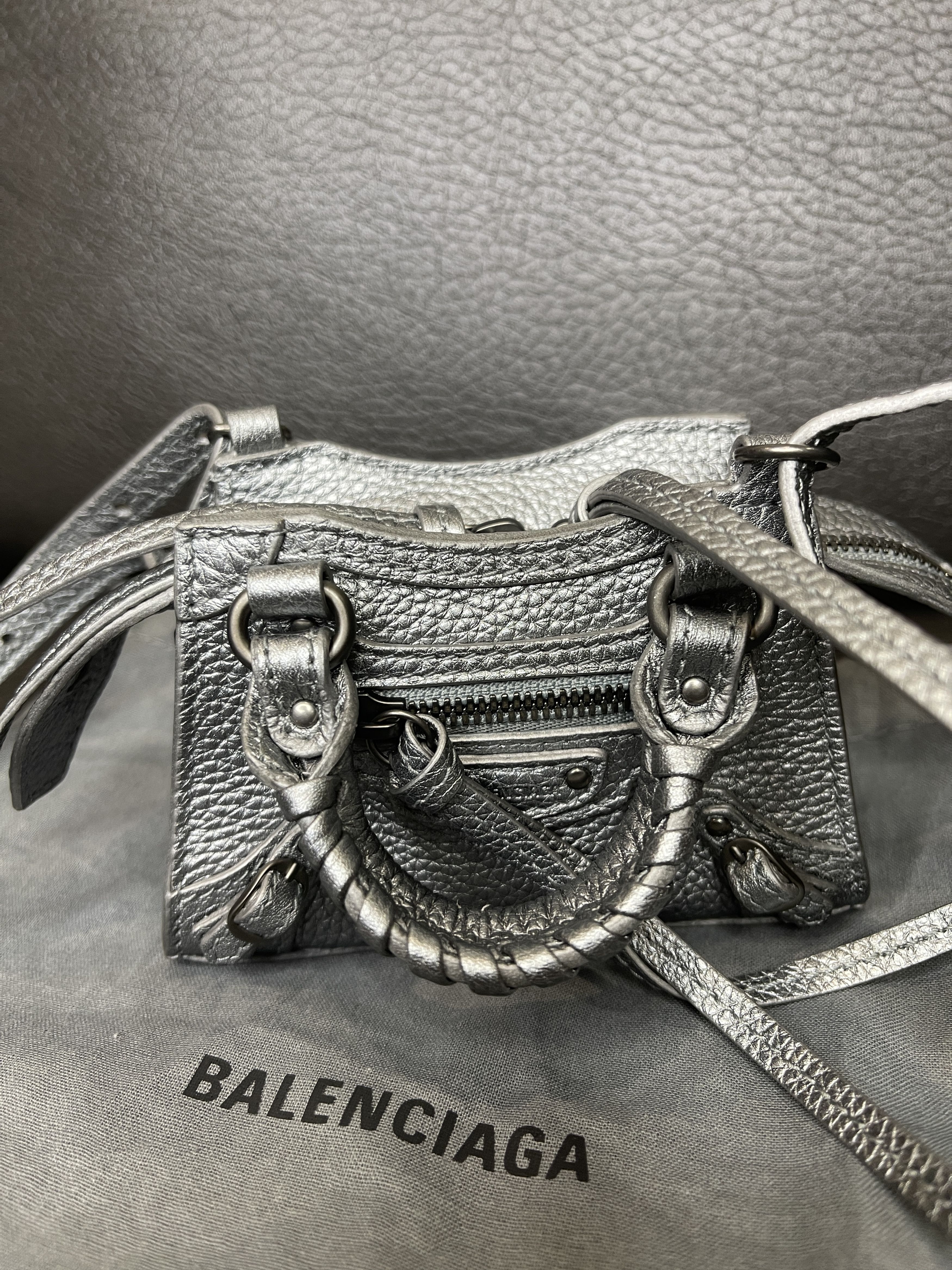 Balenciaga Like New - Balenciaga Nano Sized NeoClassic Bag Silver Size ONE SIZE - 6 Thumbnail