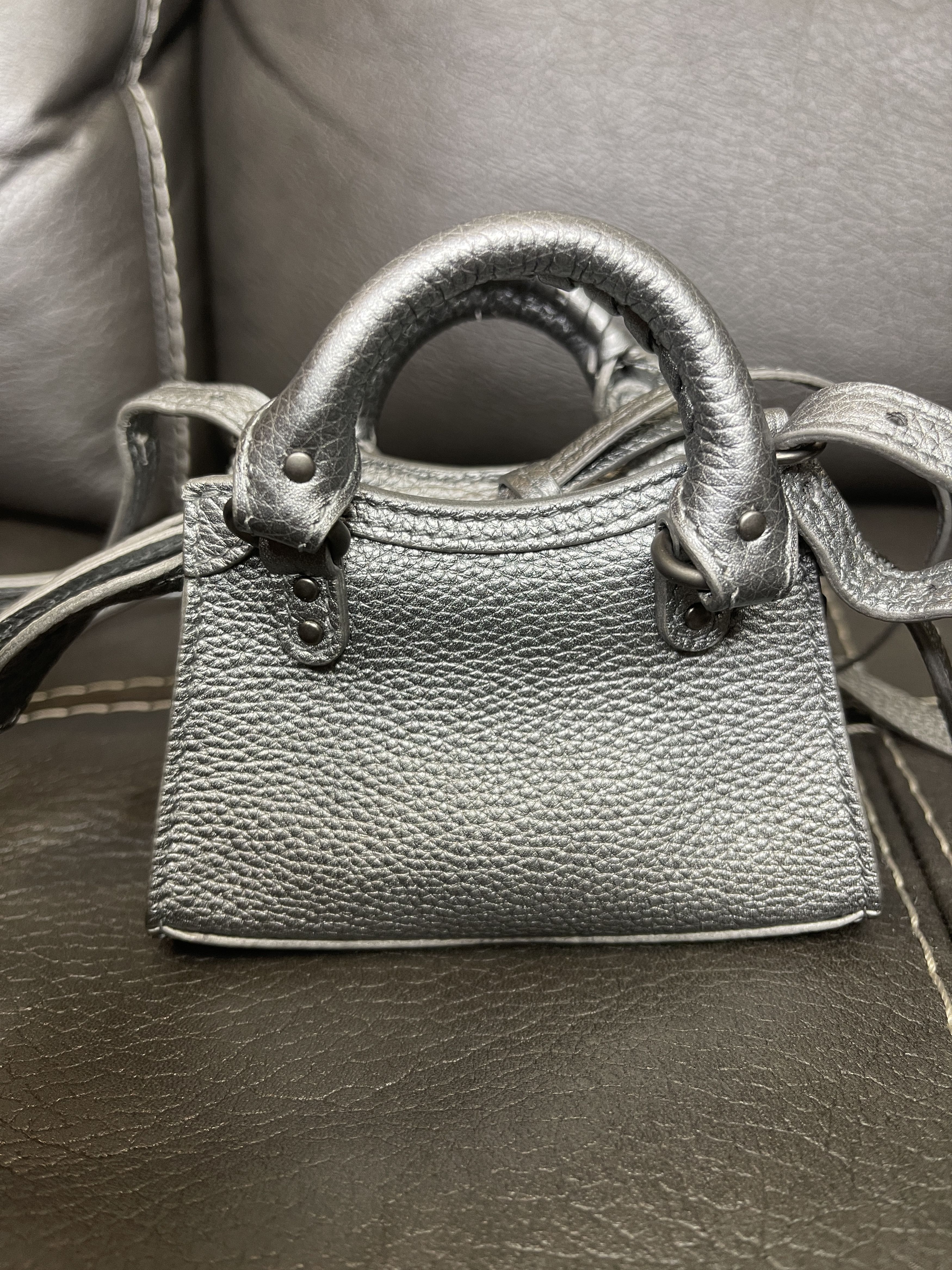Balenciaga Like New - Balenciaga Nano Sized NeoClassic Bag Silver Size ONE SIZE - 8 Thumbnail