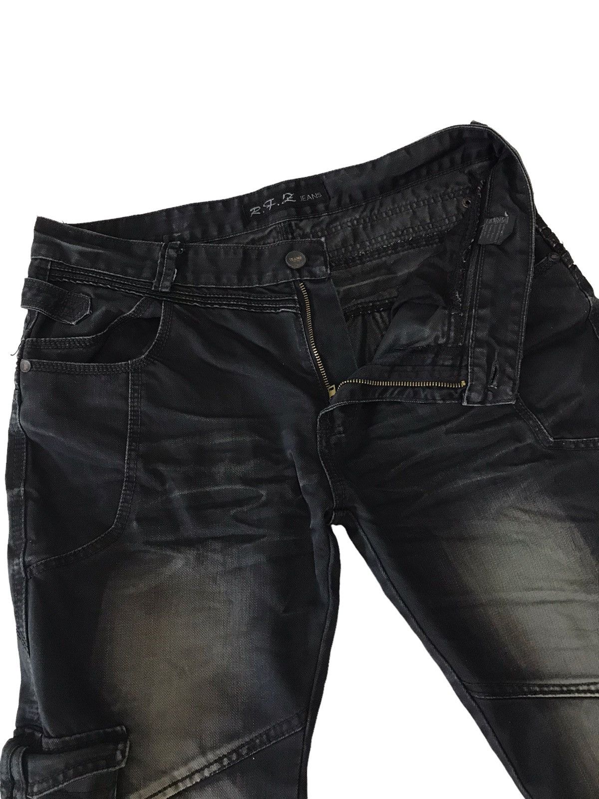 Japanese Brand 🔥Multi Pocket by R.F.Z Jeans Cargo Bondage Denim Size US 35 - 12 Thumbnail