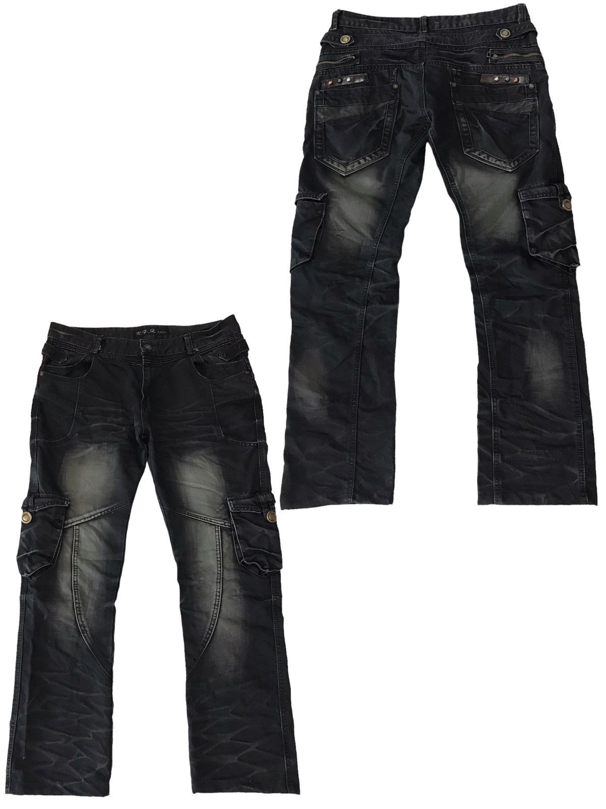 Japanese Brand 🔥Multi Pocket by R.F.Z Jeans Cargo Bondage Denim Size US 35 - 1 Thumbnail