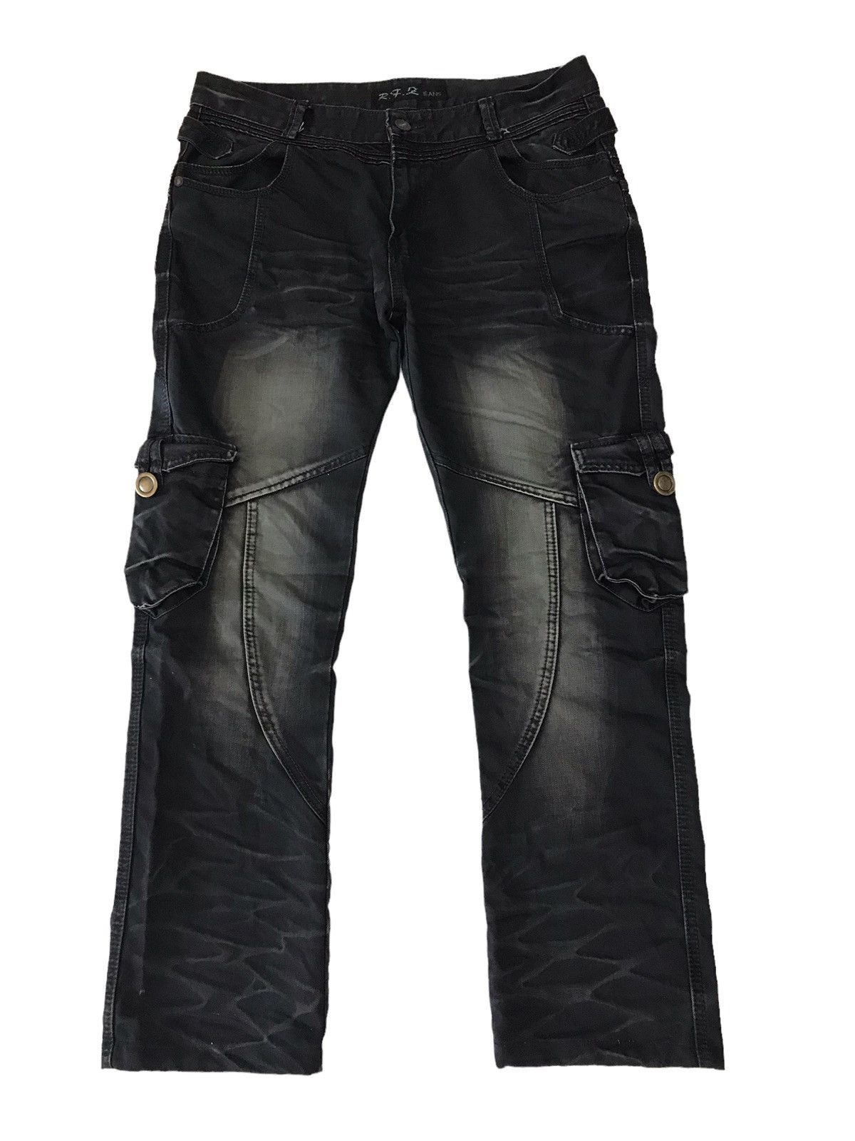 Japanese Brand 🔥Multi Pocket by R.F.Z Jeans Cargo Bondage Denim Size US 35 - 2 Thumbnail