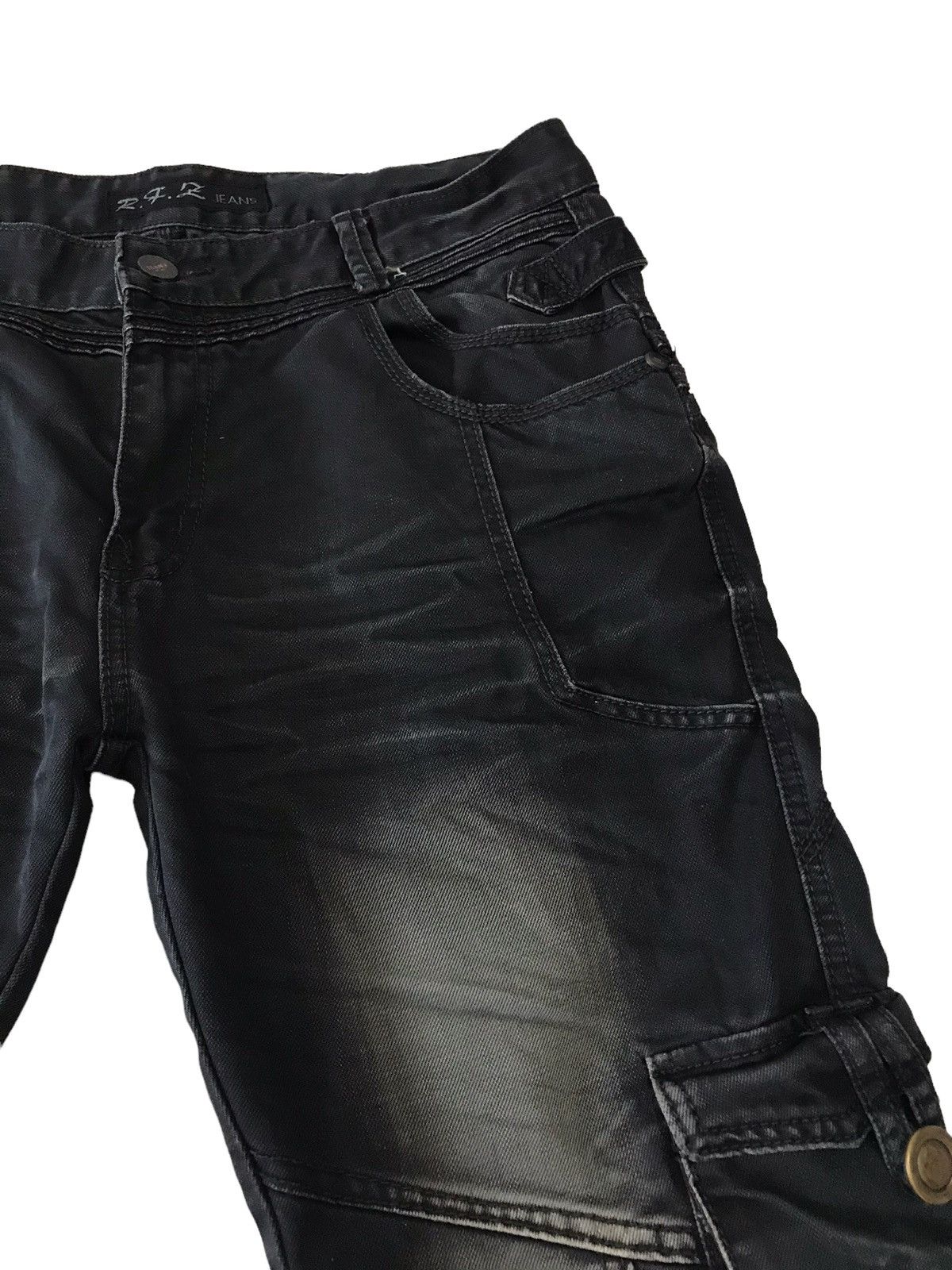 Japanese Brand 🔥Multi Pocket by R.F.Z Jeans Cargo Bondage Denim Size US 35 - 9 Thumbnail
