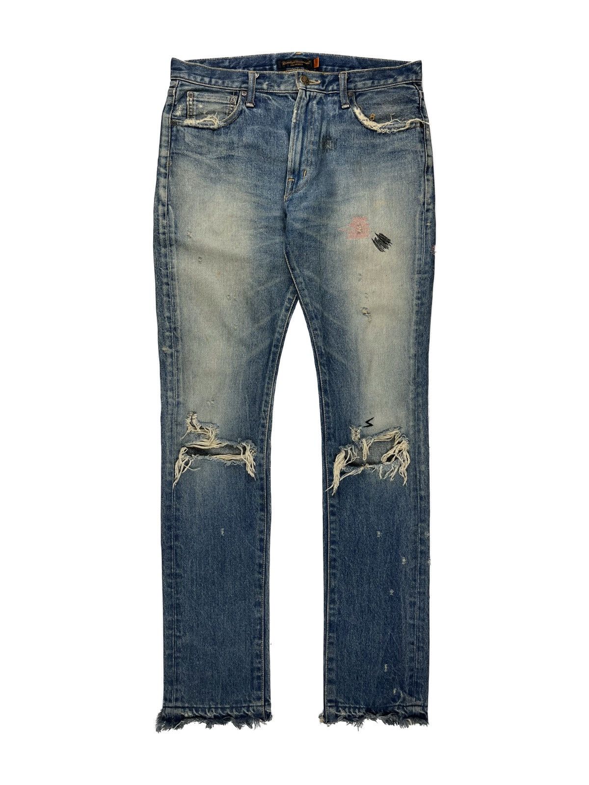 image of Ss05 Undercover But Beautiful Patchwork Denim Jeans in Blue, Men's (Size 30)