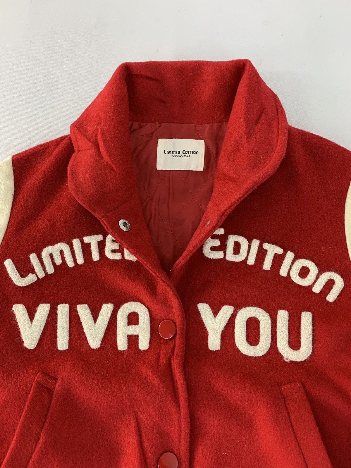 Vintage 90s Limited Edition Vivayou 01 Varsity Jacket Spell Out Size S / US 4 / IT 40 - 4 Thumbnail