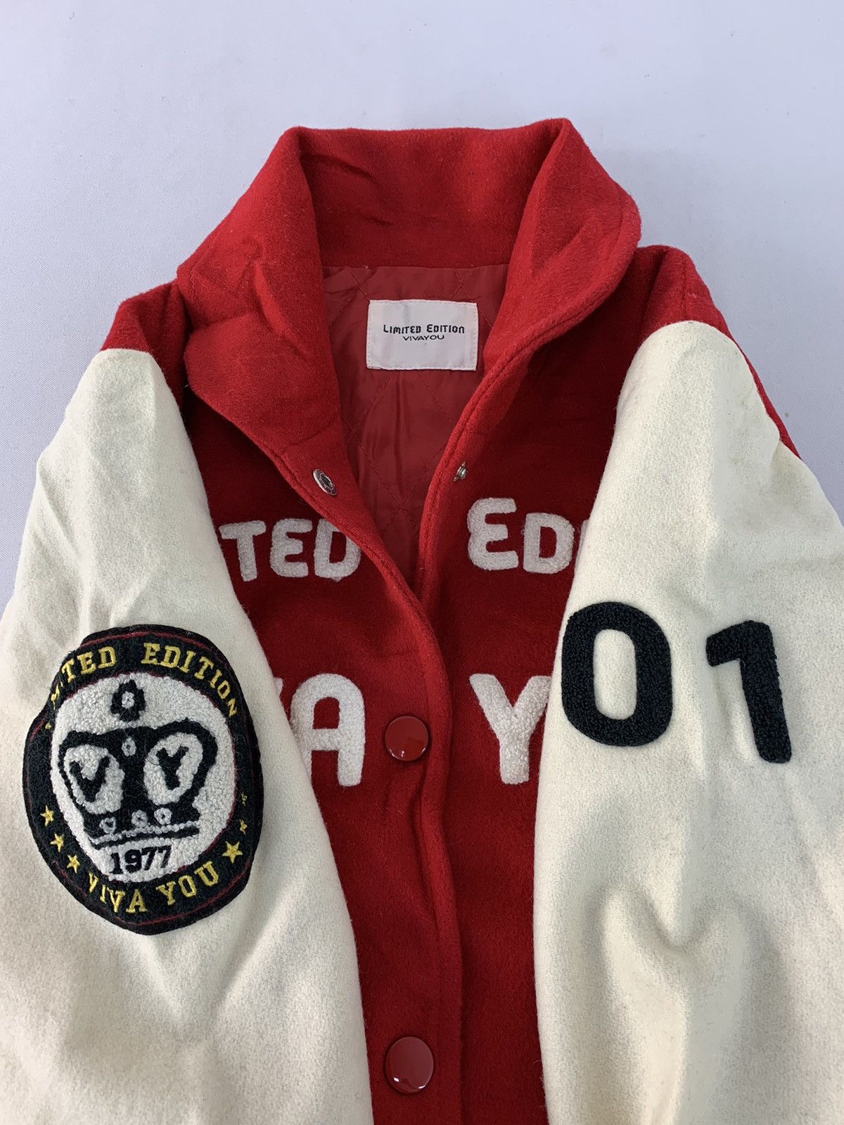 Vintage 90s Limited Edition Vivayou 01 Varsity Jacket Spell Out Size S / US 4 / IT 40 - 3 Thumbnail