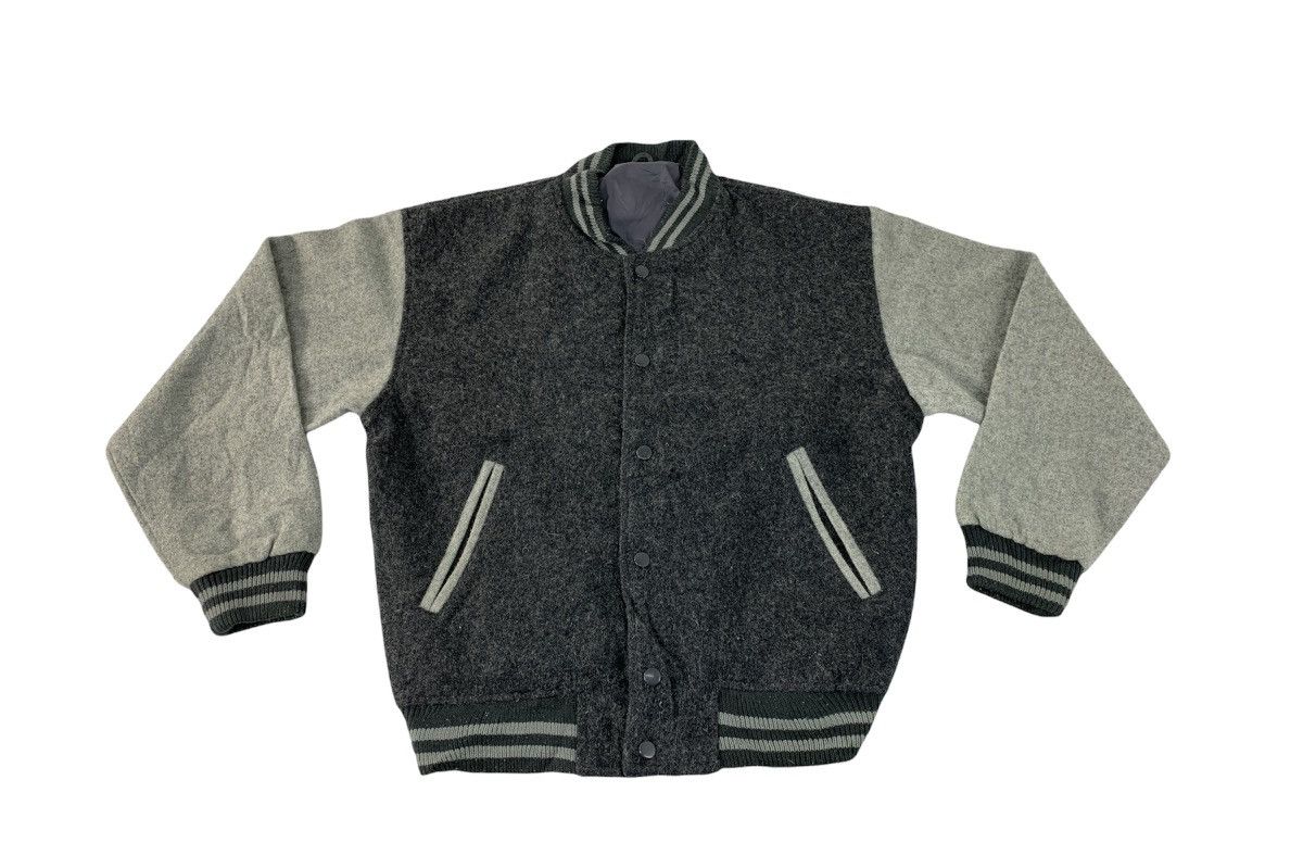 Vintage Rare Japanese Brand Simple Wool Varsity Jacket Snap Button Size US M / EU 48-50 / 2 - 1 Thumbnail