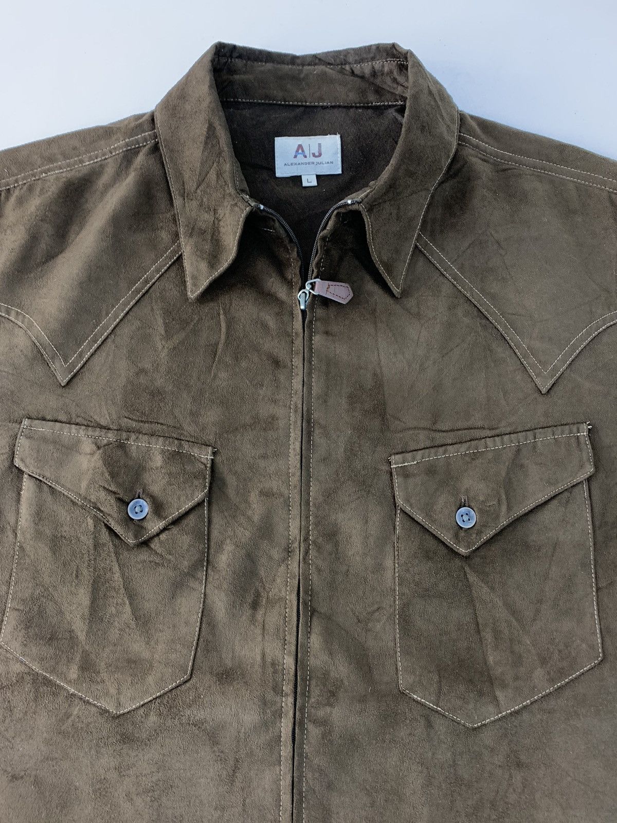 Alexander Julian Rare Design Trucker Cowboy Zipper Shirt Alexander Julian Size US L / EU 52-54 / 3 - 3 Thumbnail