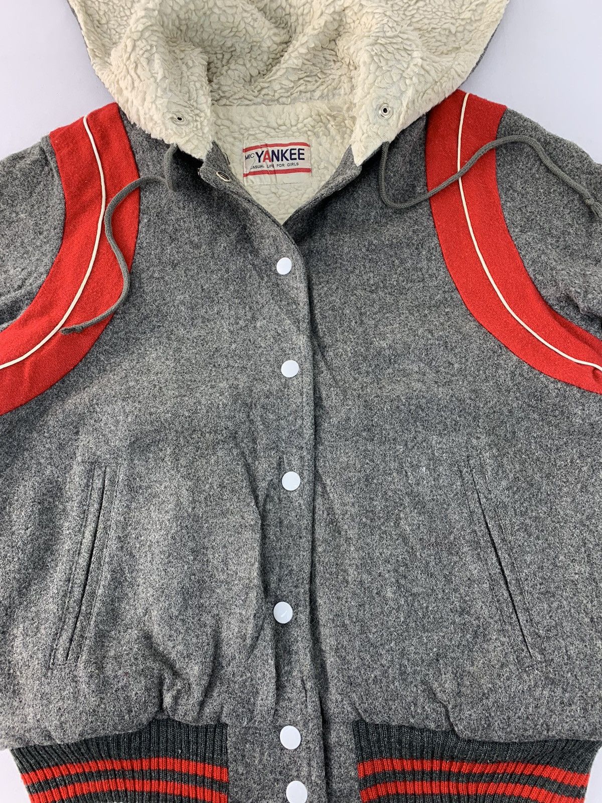 Vintage Hype 90s Mic Yankee Varsity Hoodies Jacket Sherpa Inner Size M / US 6-8 / IT 42-44 - 2 Thumbnail