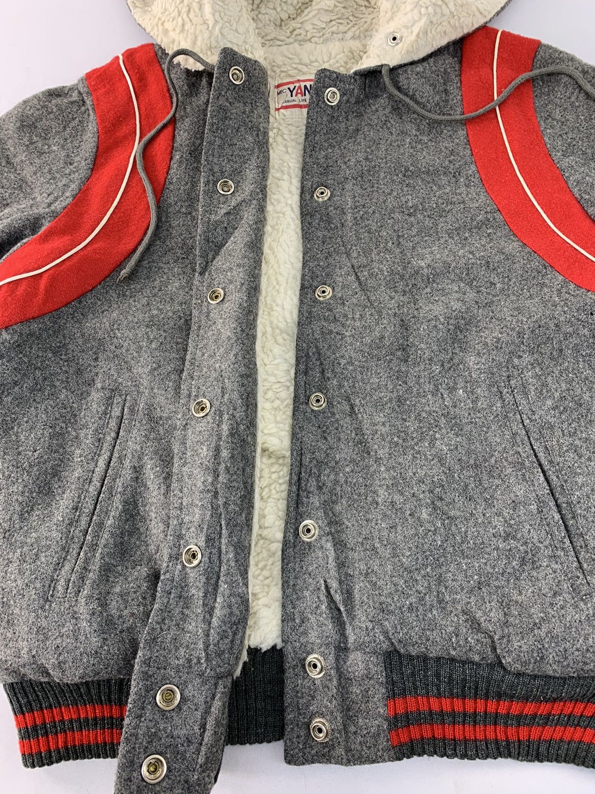 Vintage Hype 90s Mic Yankee Varsity Hoodies Jacket Sherpa Inner Size M / US 6-8 / IT 42-44 - 3 Thumbnail