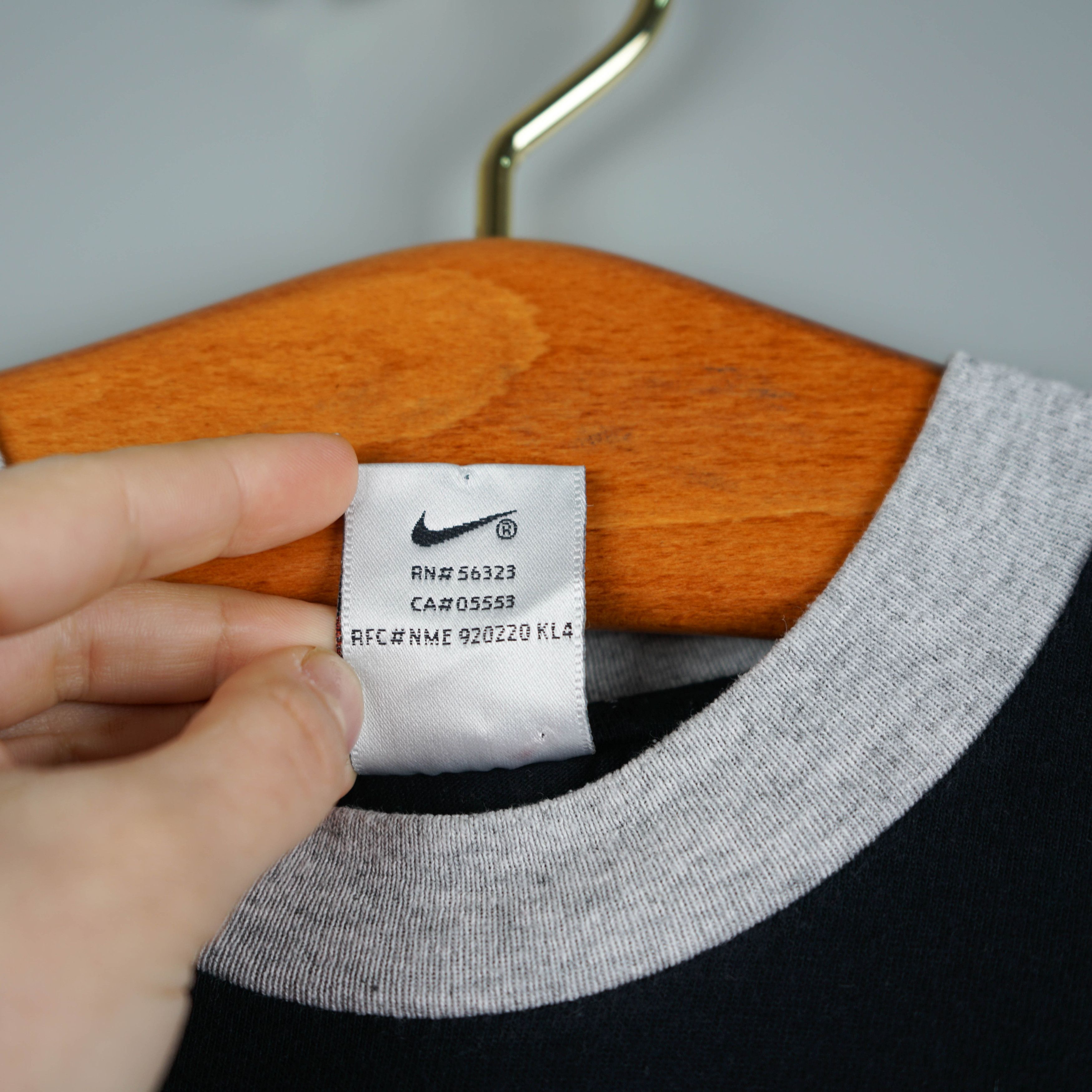 Nike × Vintage 1990s Nike Swoosh t-shirt Made in UK Size US M / EU 48-50 / 2 - 5 Thumbnail