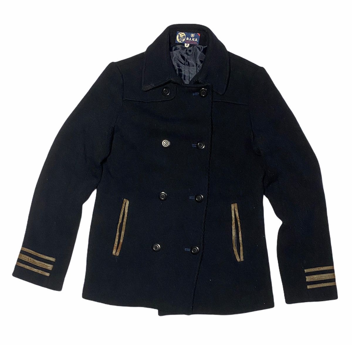 image of Blue Blue Japan x Japan Blue Wool Peacoat in Navy Blue, Men's (Size XS)