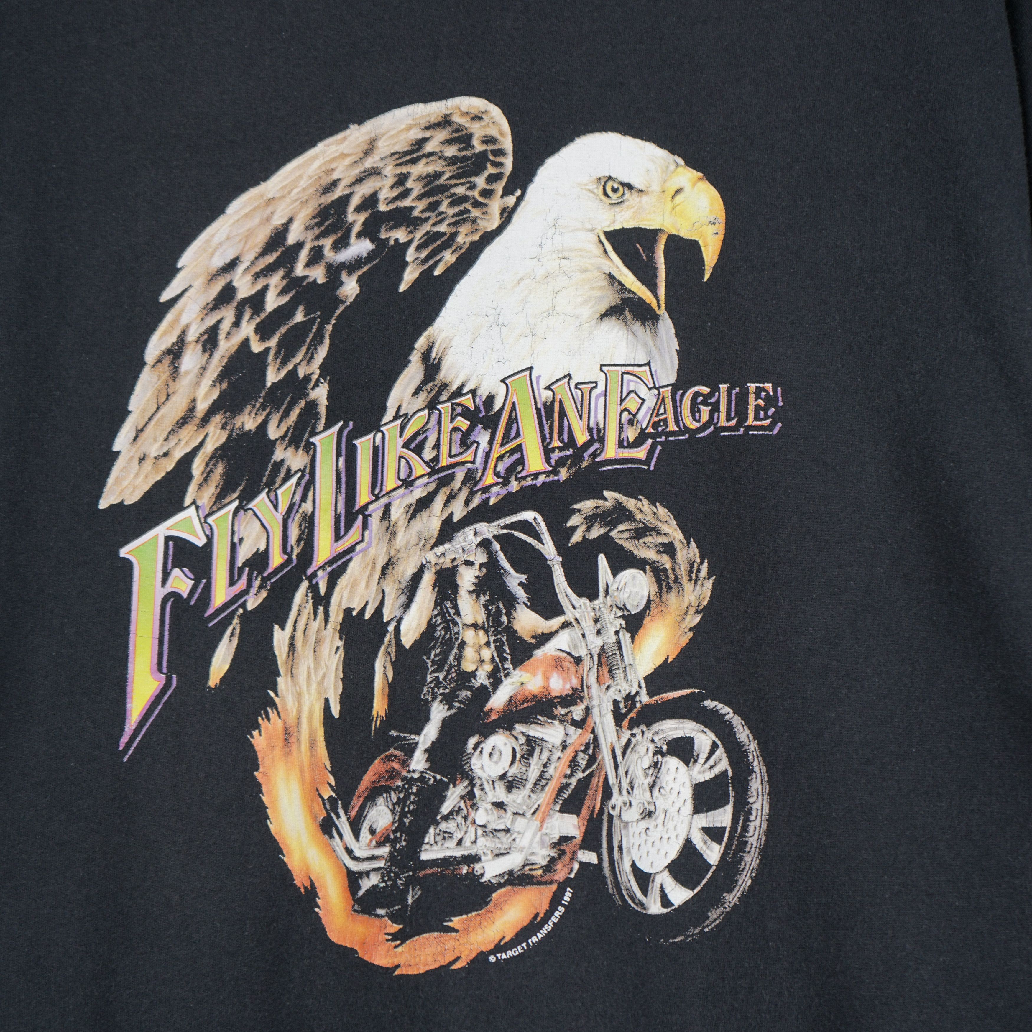 Harley Davidson × Vintage 1997 Eagle & Motorcycle t-shirt Fly like an Eagle Size US M / EU 48-50 / 2 - 2 Thumbnail