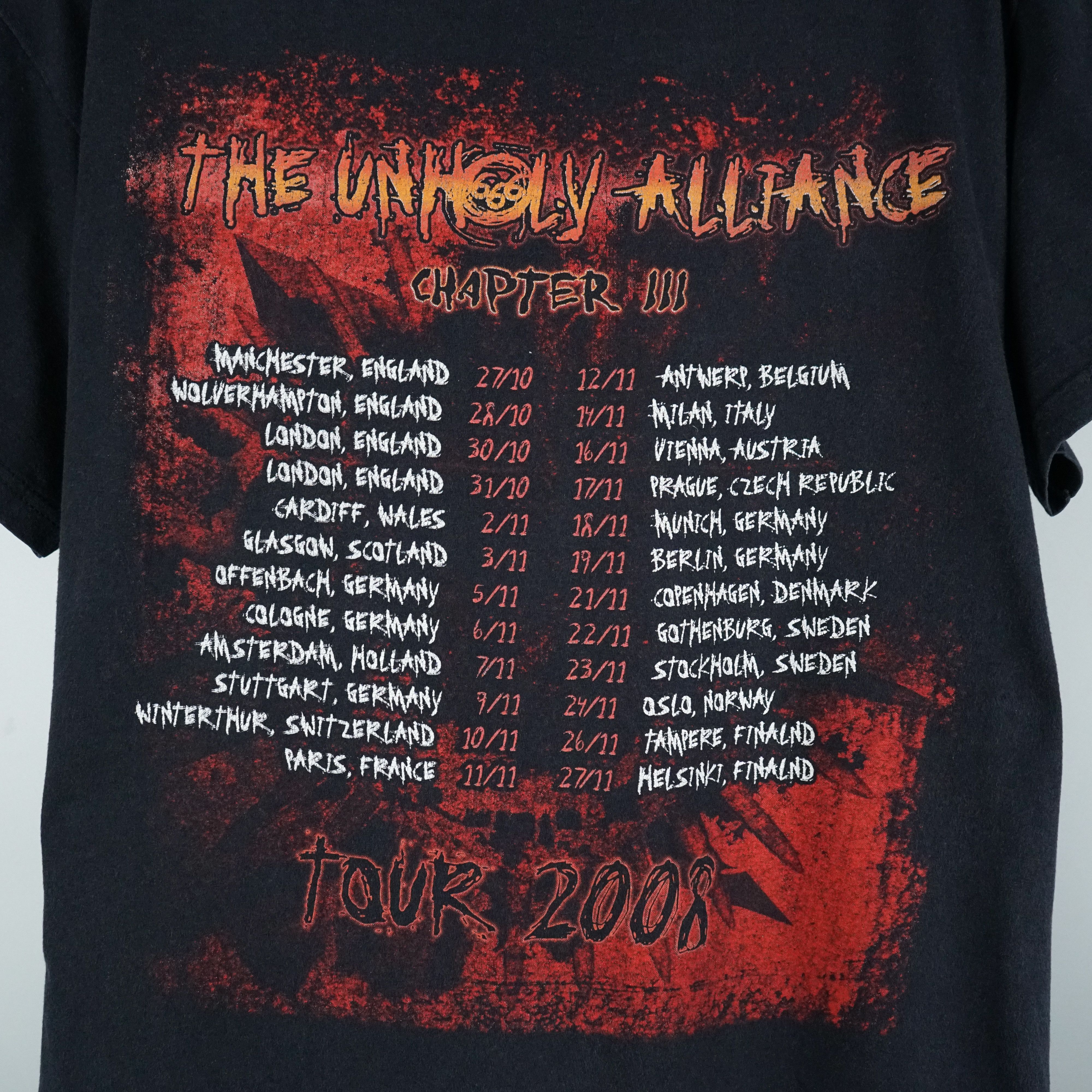 Band Tees × Vintage 2008 Slayer tour t-shirt Unholy Alliance Size US M / EU 48-50 / 2 - 7 Thumbnail
