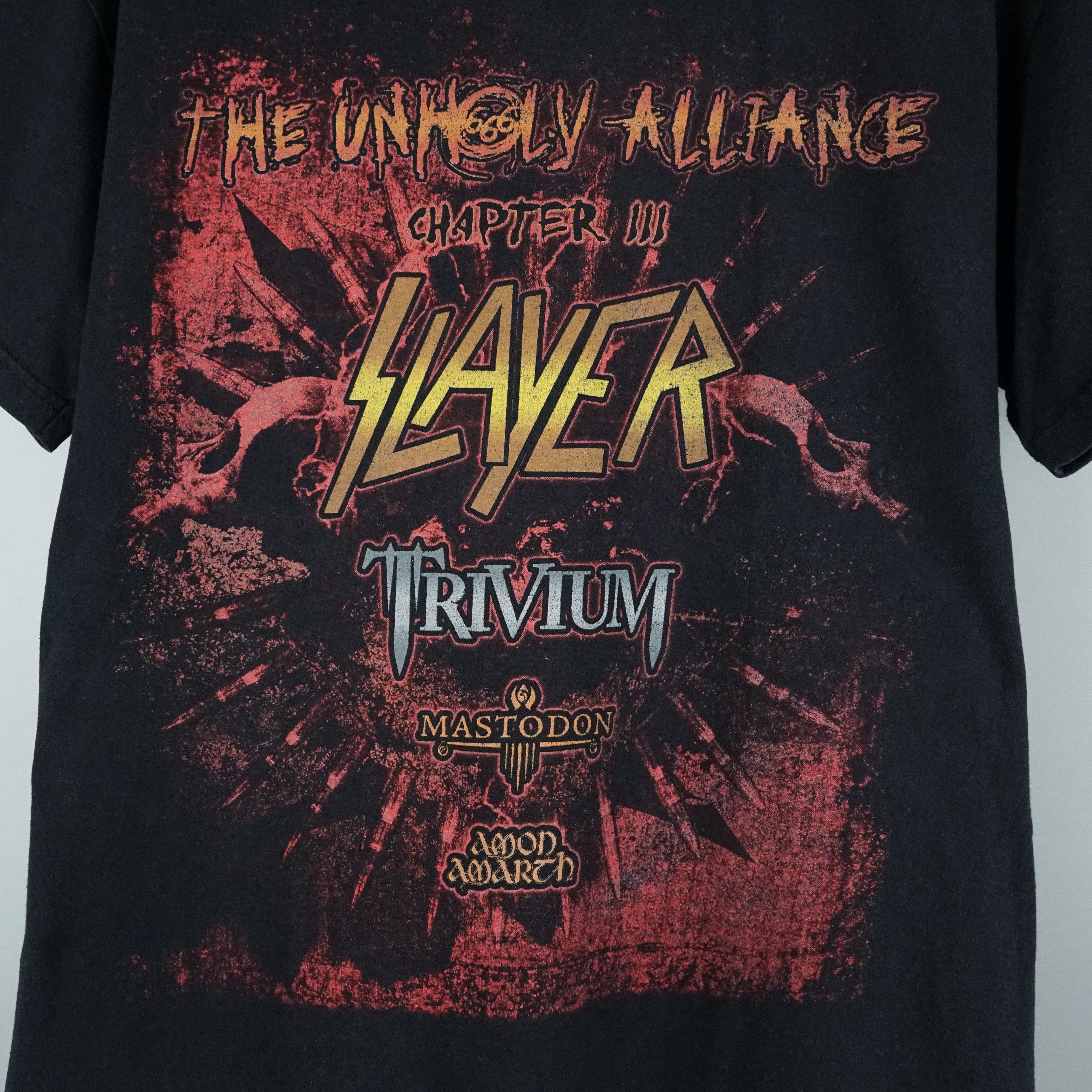 Band Tees × Vintage 2008 Slayer tour t-shirt Unholy Alliance Size US M / EU 48-50 / 2 - 2 Thumbnail