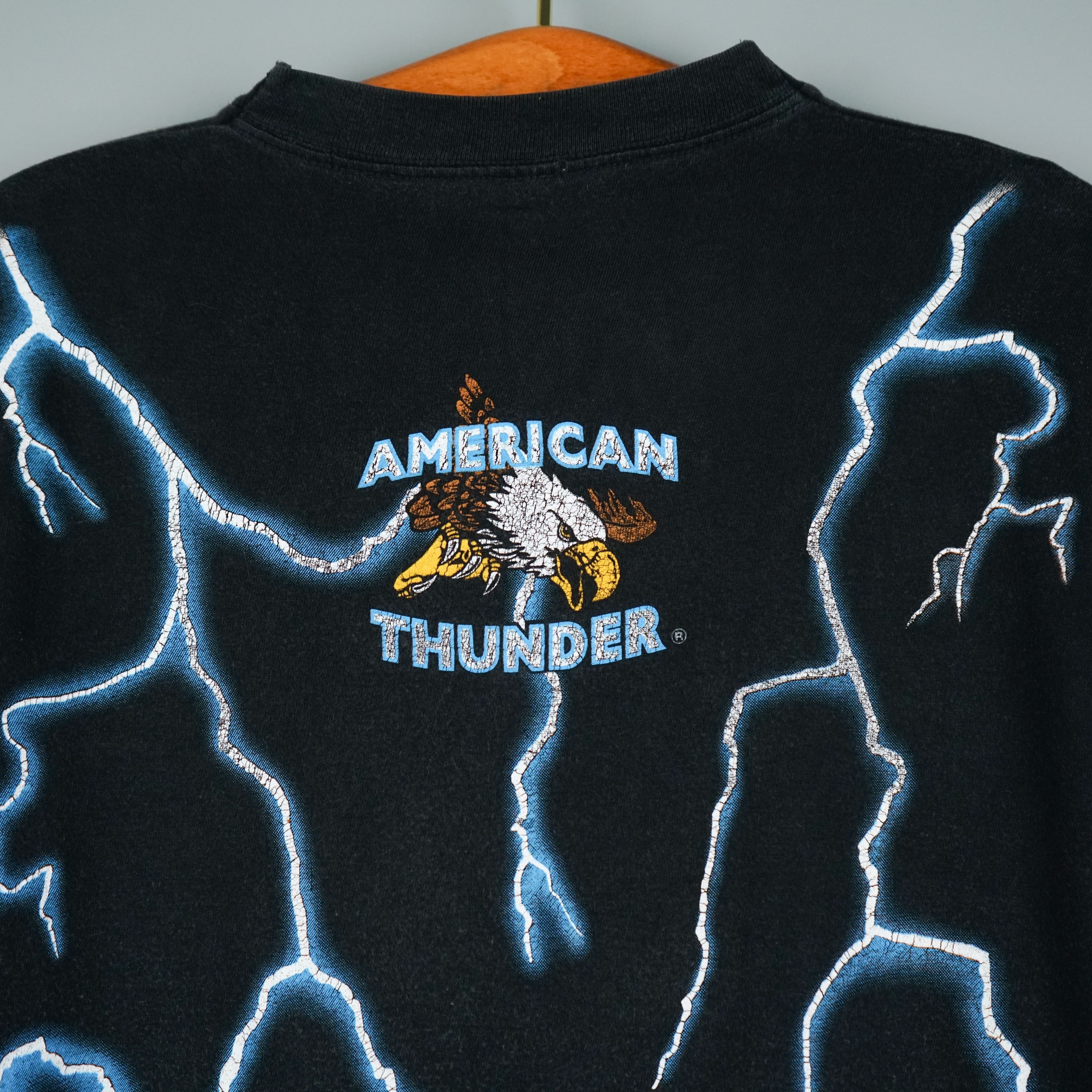 Harley Davidson × Vintage 1990s American Thunder t shirt Size US M / EU 48-50 / 2 - 9 Thumbnail