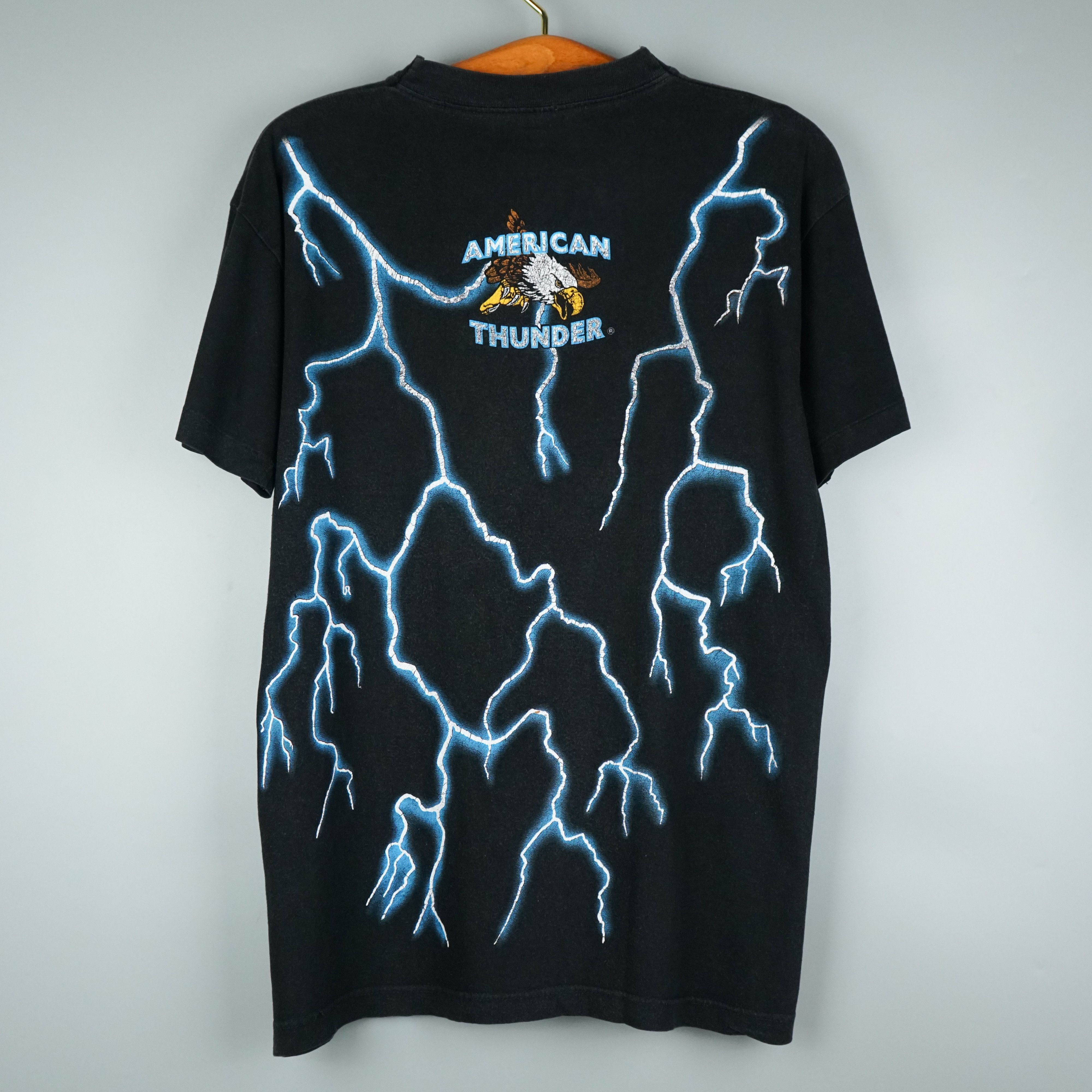 Harley Davidson × Vintage 1990s American Thunder t shirt Size US M / EU 48-50 / 2 - 8 Thumbnail