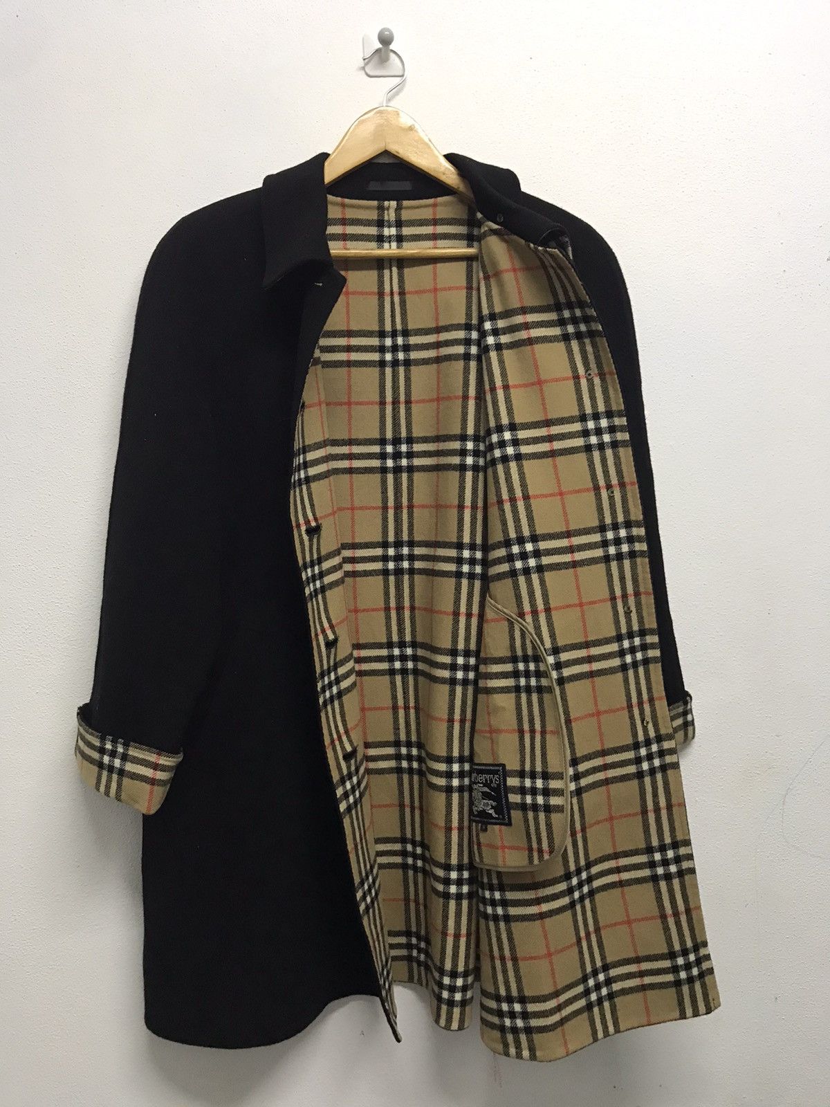 Warehouse full length check coat sales