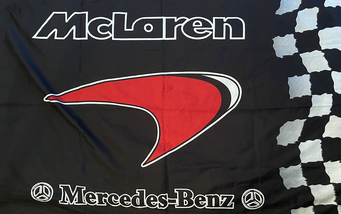 Mercedes-Benz × Vintage Mercedes Benz McLaren 90s vintage racing flag official Size ONE SIZE - 3 Thumbnail