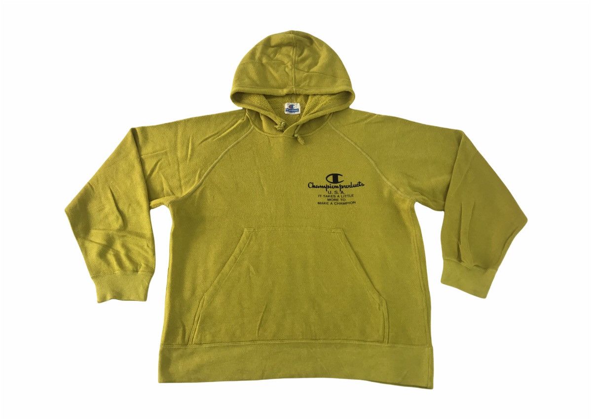 image of Champion Usa Product Hoodie Sweatshirt Pull Over Jacket in Yellow, Women's (Size Medium)