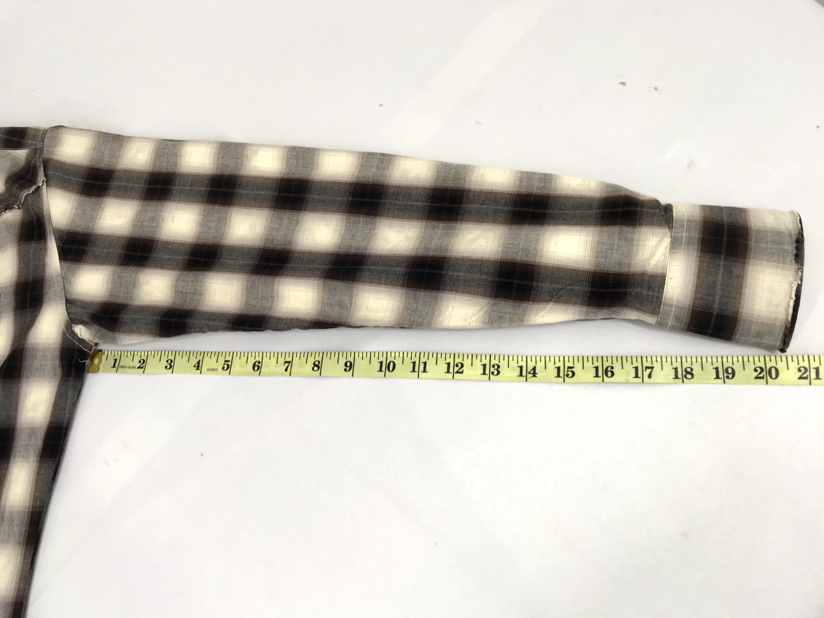 Flannel Vintage Shadow Plaid Check Floral Inner Lined Snap Button Size L / US 10 / IT 46 - 8 Thumbnail