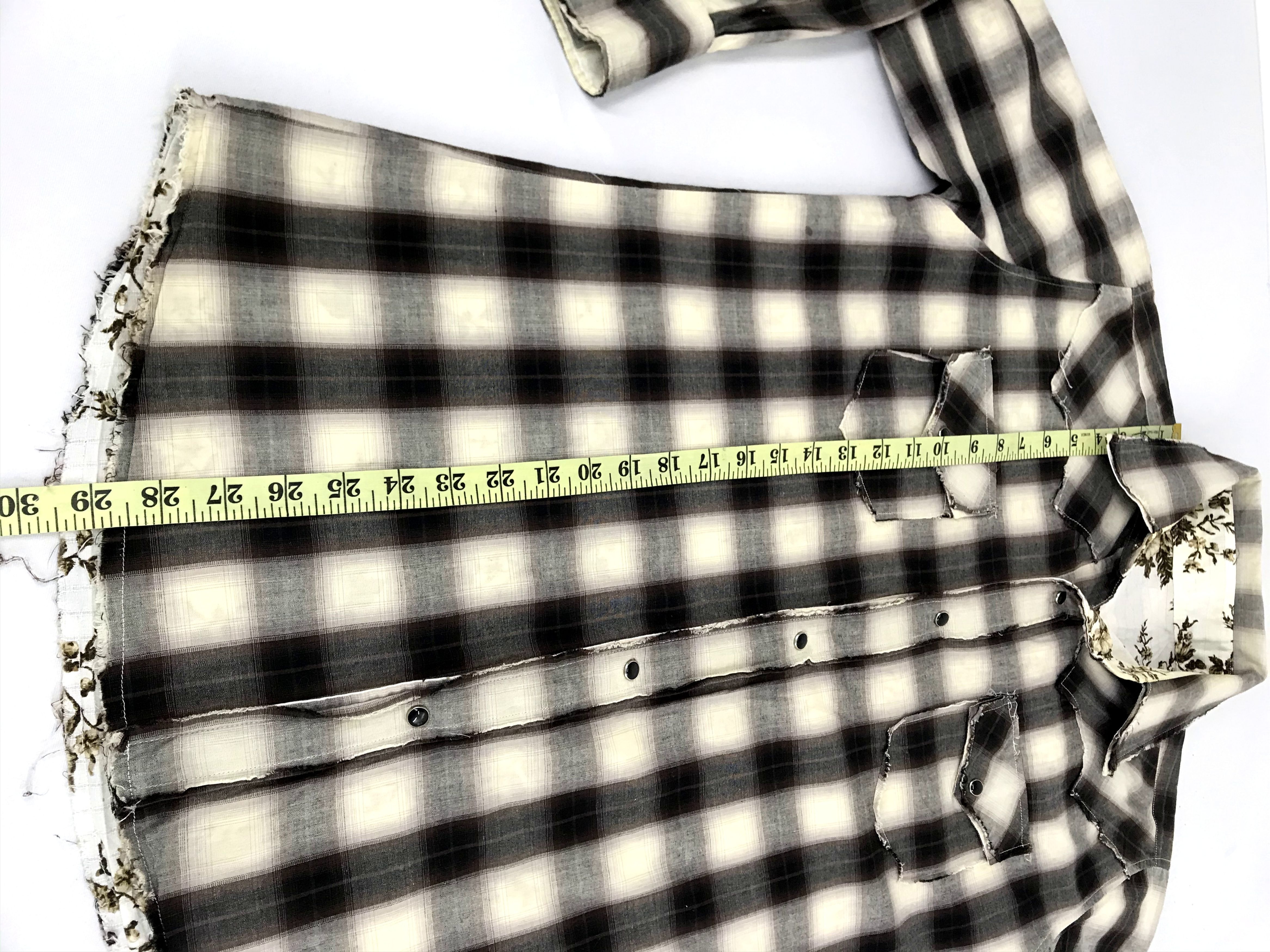 Flannel Vintage Shadow Plaid Check Floral Inner Lined Snap Button Size L / US 10 / IT 46 - 7 Thumbnail