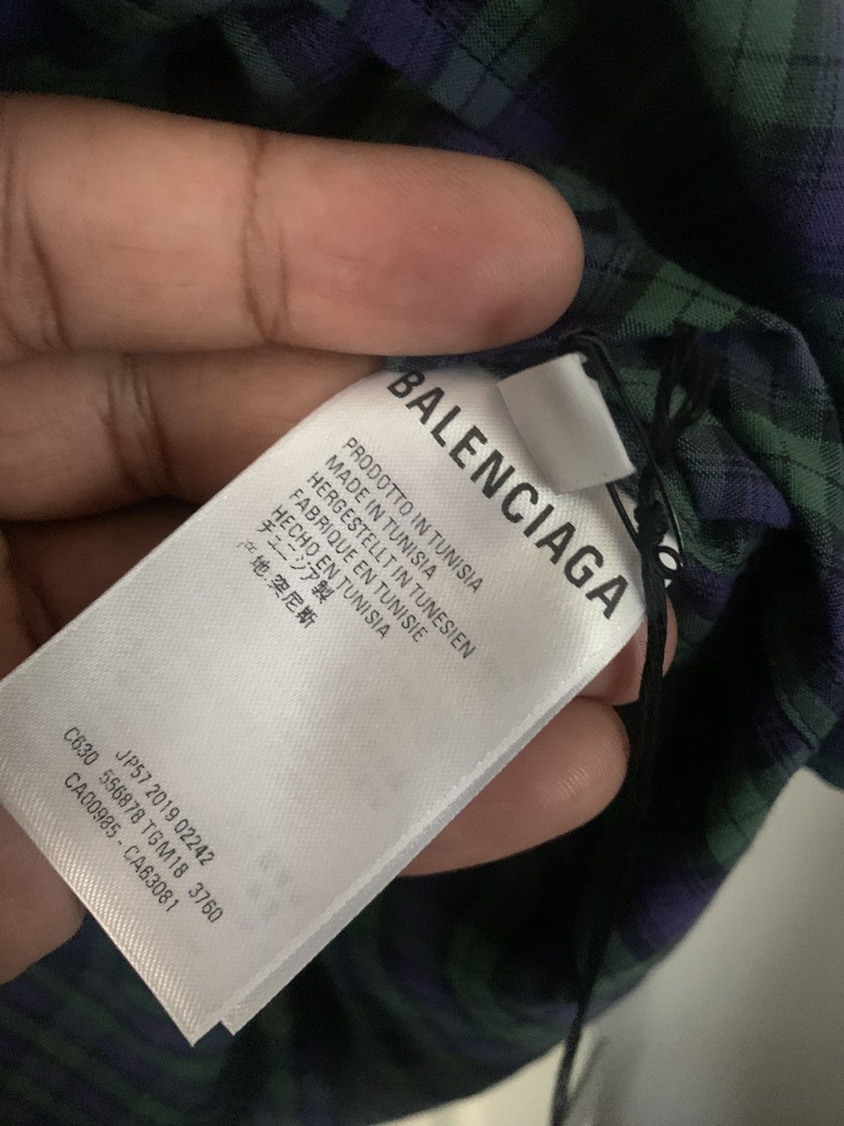 Balenciaga Balenciaga Plaid Logo Button-Up Shirt 41 (L) Size US L / EU 52-54 / 3 - 12 Thumbnail