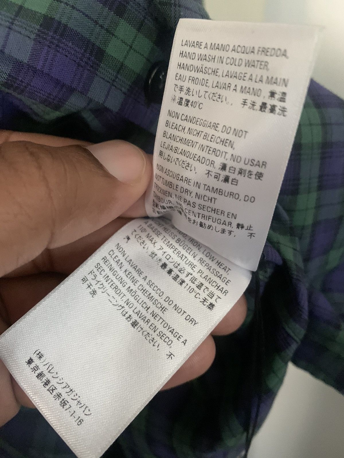 Balenciaga Balenciaga Plaid Logo Button-Up Shirt 41 (L) Size US L / EU 52-54 / 3 - 10 Thumbnail