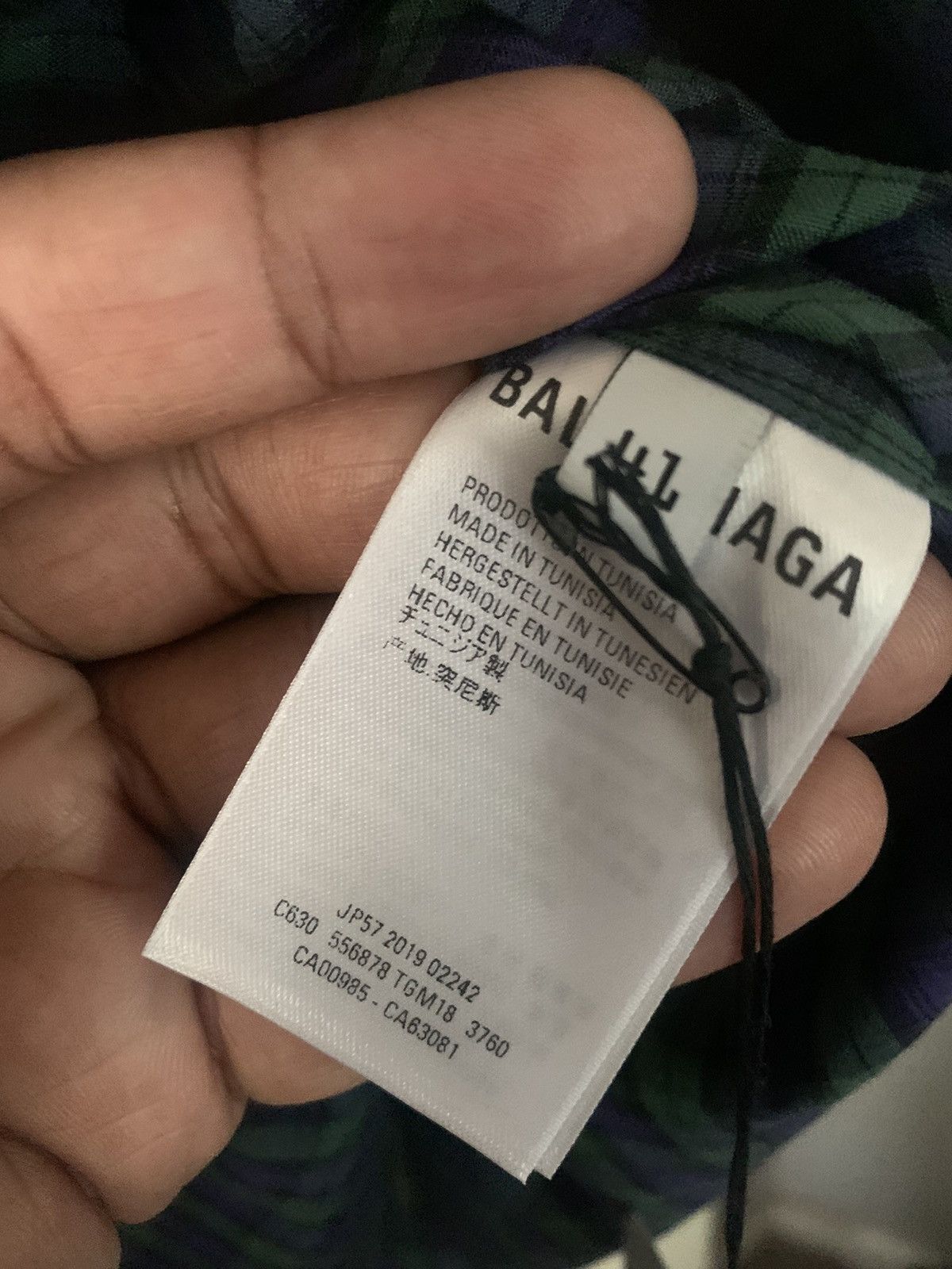 Balenciaga Balenciaga Plaid Logo Button-Up Shirt 41 (L) Size US L / EU 52-54 / 3 - 13 Thumbnail
