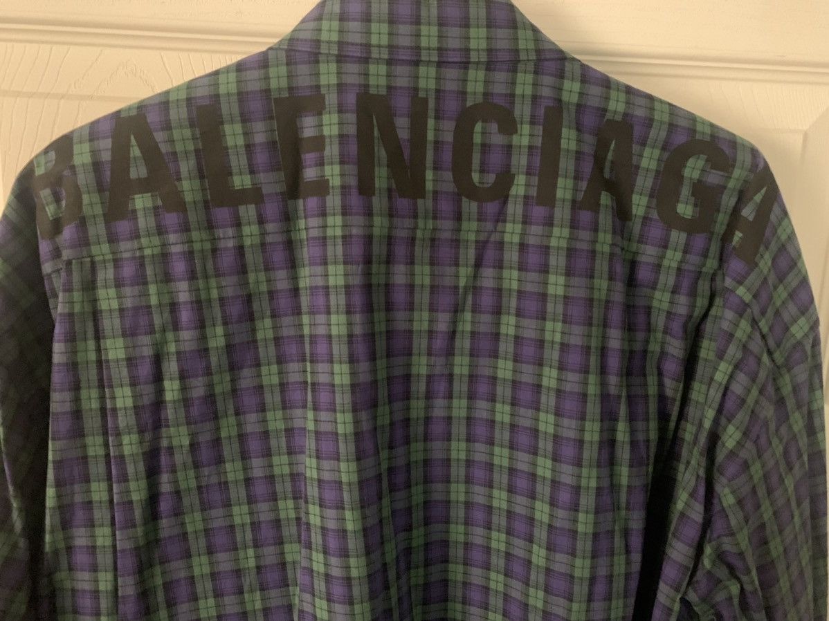Balenciaga Balenciaga Plaid Logo Button-Up Shirt 41 (L) Size US L / EU 52-54 / 3 - 5 Thumbnail