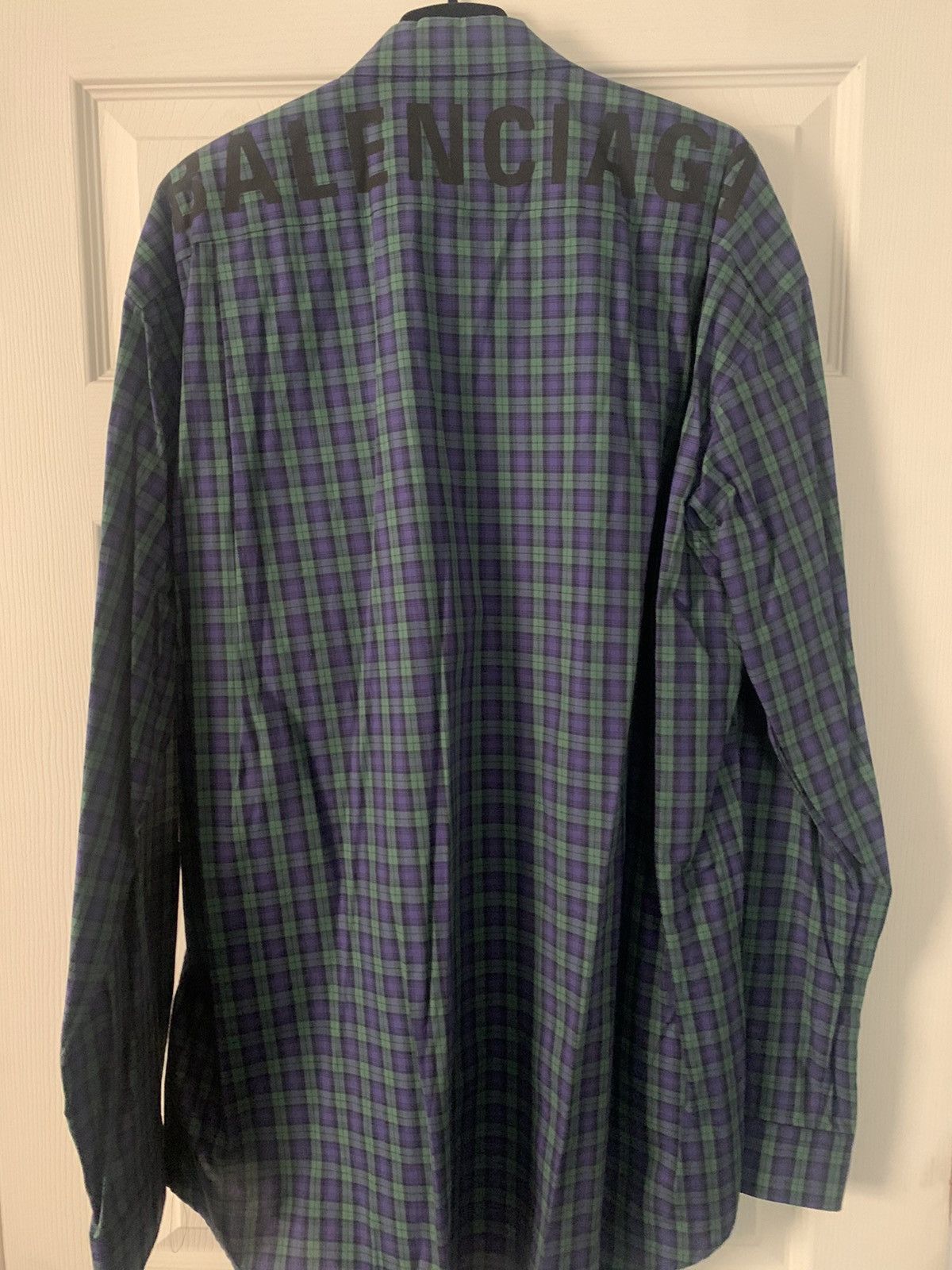 Balenciaga Balenciaga Plaid Logo Button-Up Shirt 41 (L) Size US L / EU 52-54 / 3 - 2 Thumbnail