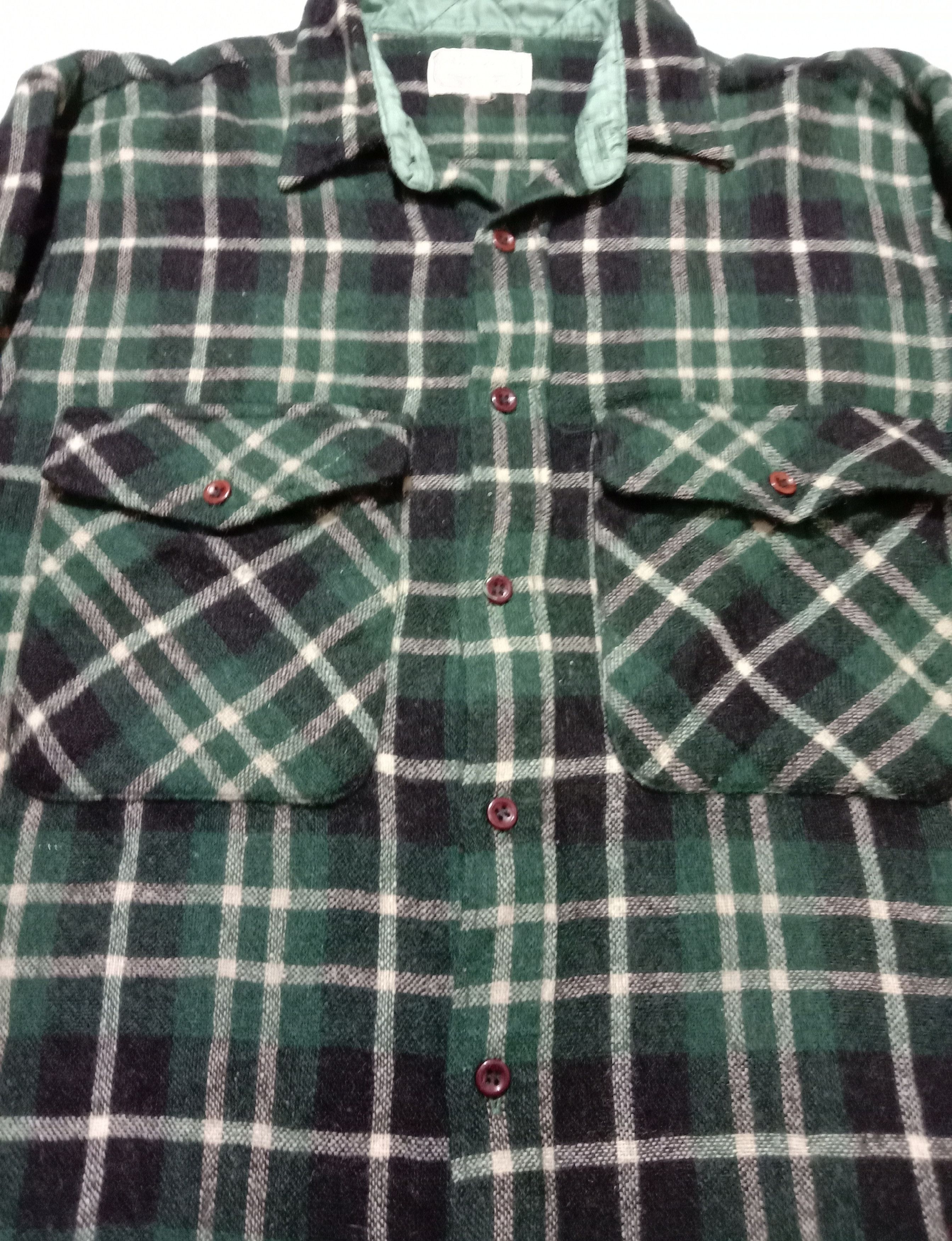 Flannel Wrangler Check Plaid Shirt Long Sleeve Green Color Size US L / EU 52-54 / 3 - 2 Thumbnail
