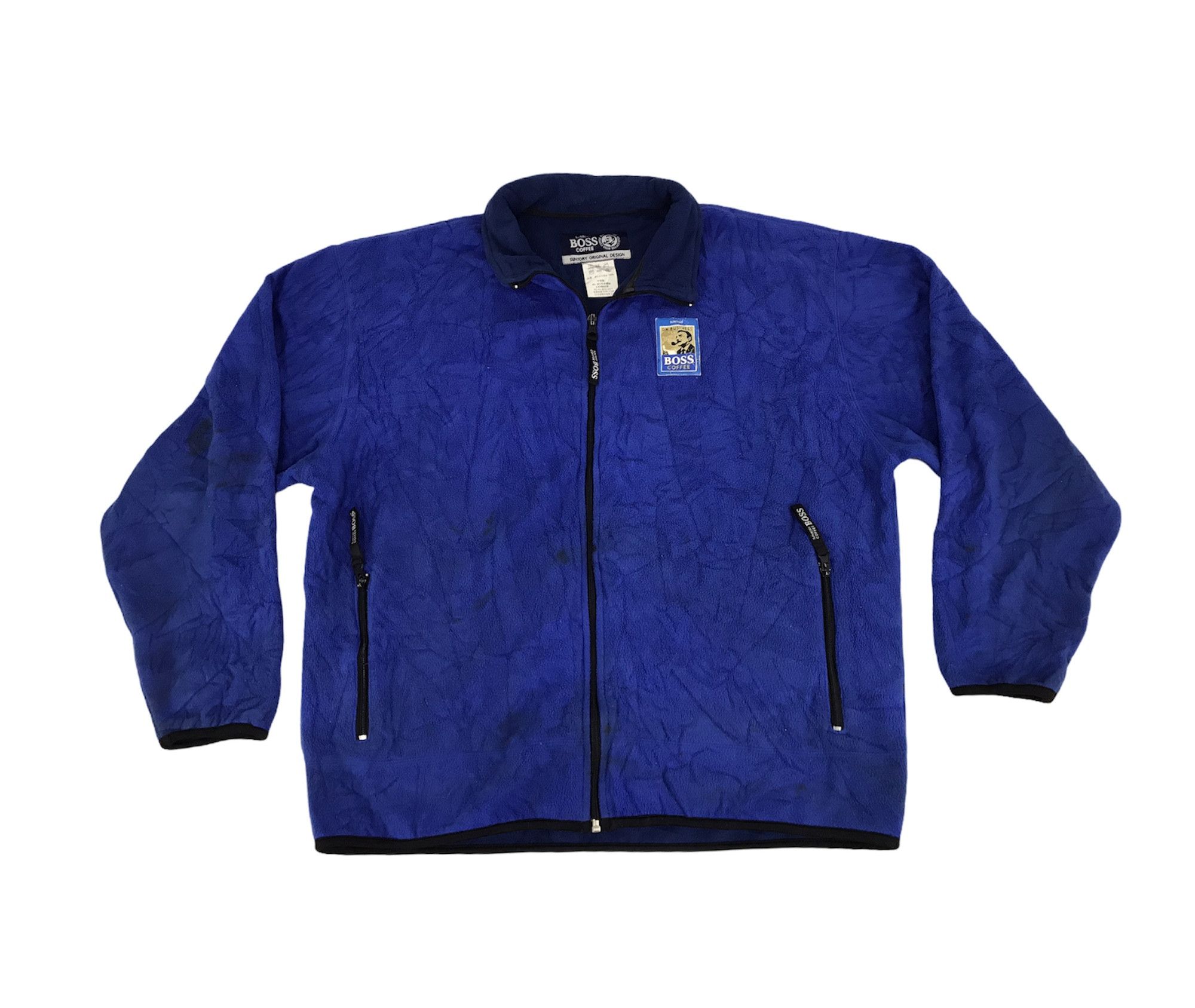 Japanese Brand Vintage Suntory Boss Coffee Fleece Sweatshirt Jacket Size US L / EU 52-54 / 3 - 1 Thumbnail