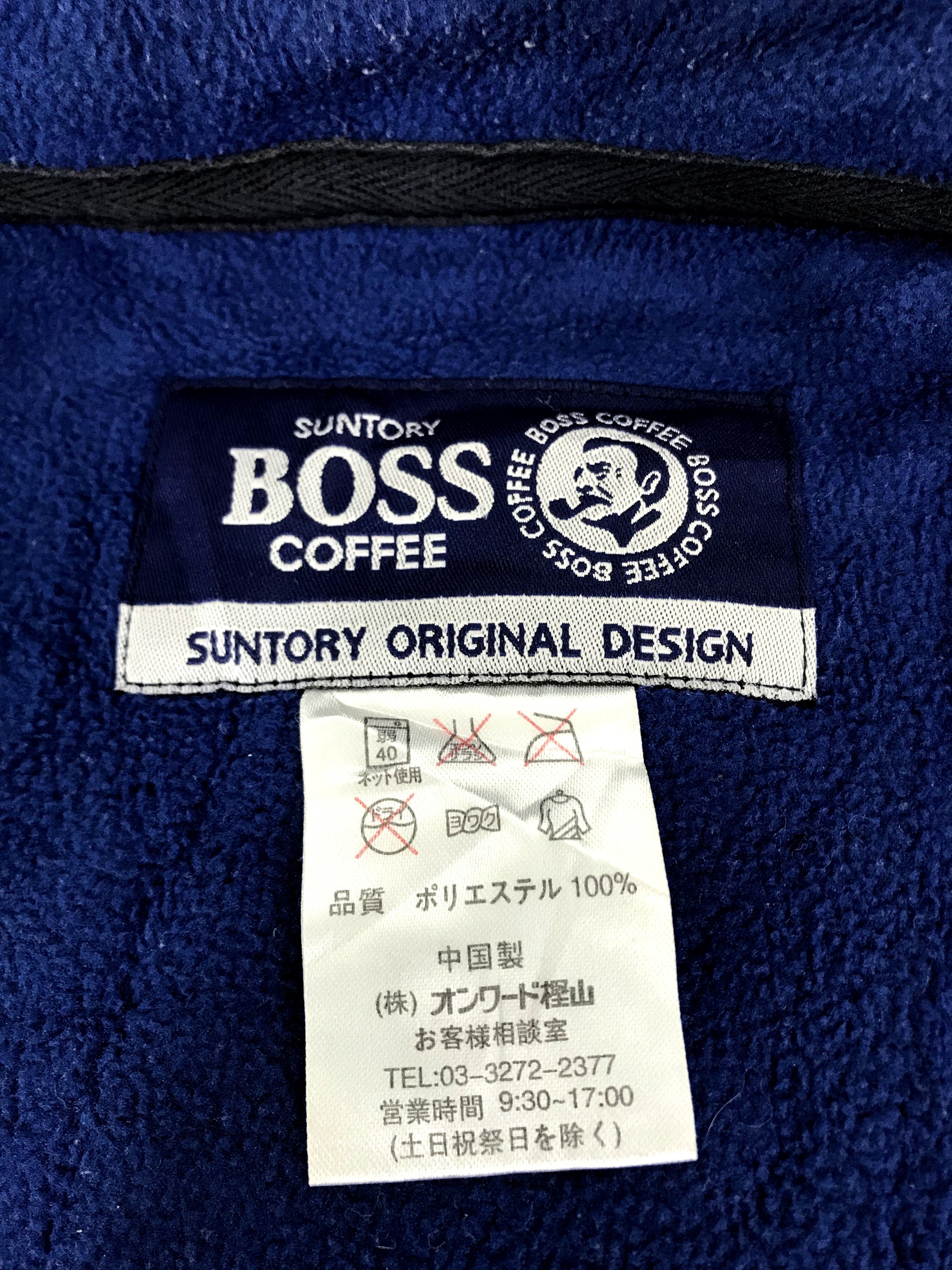 Japanese Brand Vintage Suntory Boss Coffee Fleece Sweatshirt Jacket Size US L / EU 52-54 / 3 - 6 Thumbnail