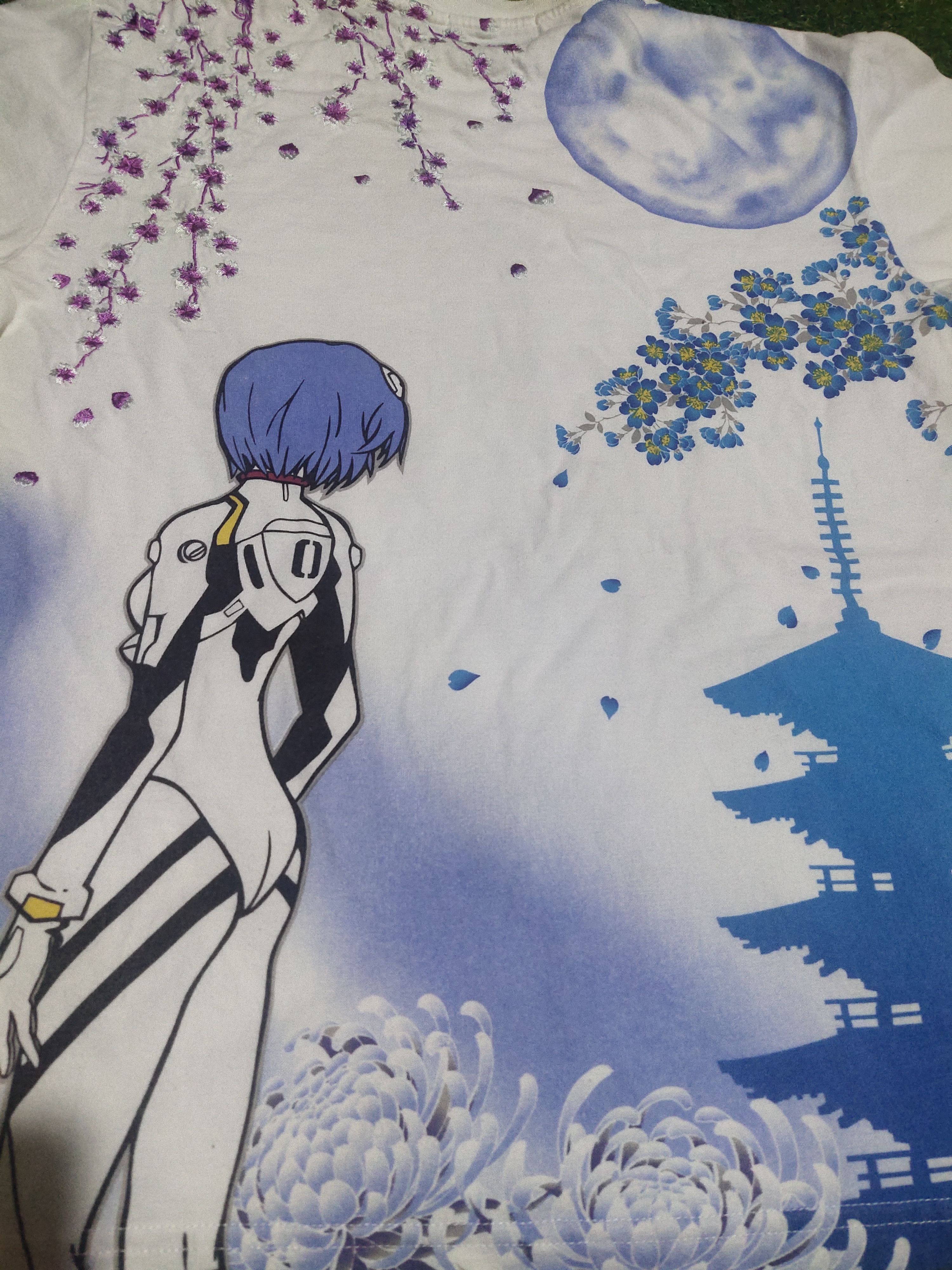Anime Vintage Rare Neon Genesis Evangelion Ayanami Rei Sakura Size US M / EU 48-50 / 2 - 6 Thumbnail