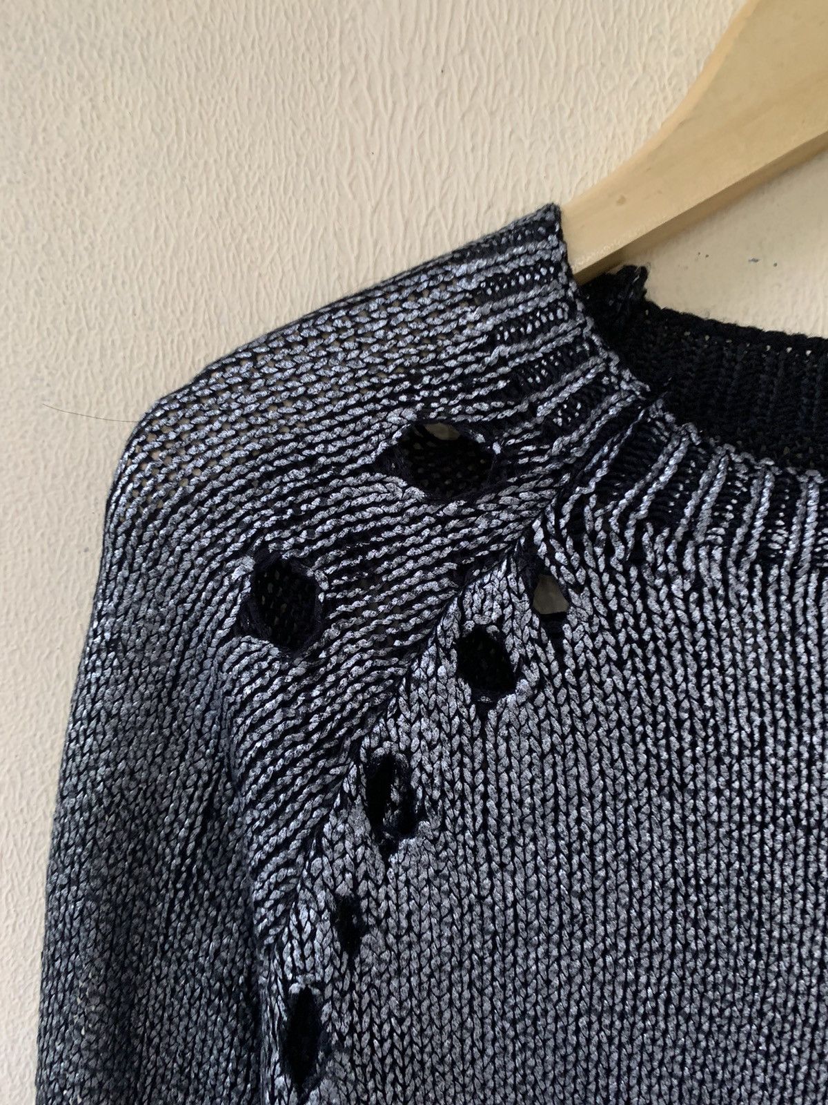20471120 × Hysteric Glamour × Japanese Brand 🫱🏼‍🫲🏻NEED GONE🫱🏼‍🫲🏻 Unkown Destroyed Grunge Glitter Knit Sweater Size US S / EU 44-46 / 1 - 3 Thumbnail