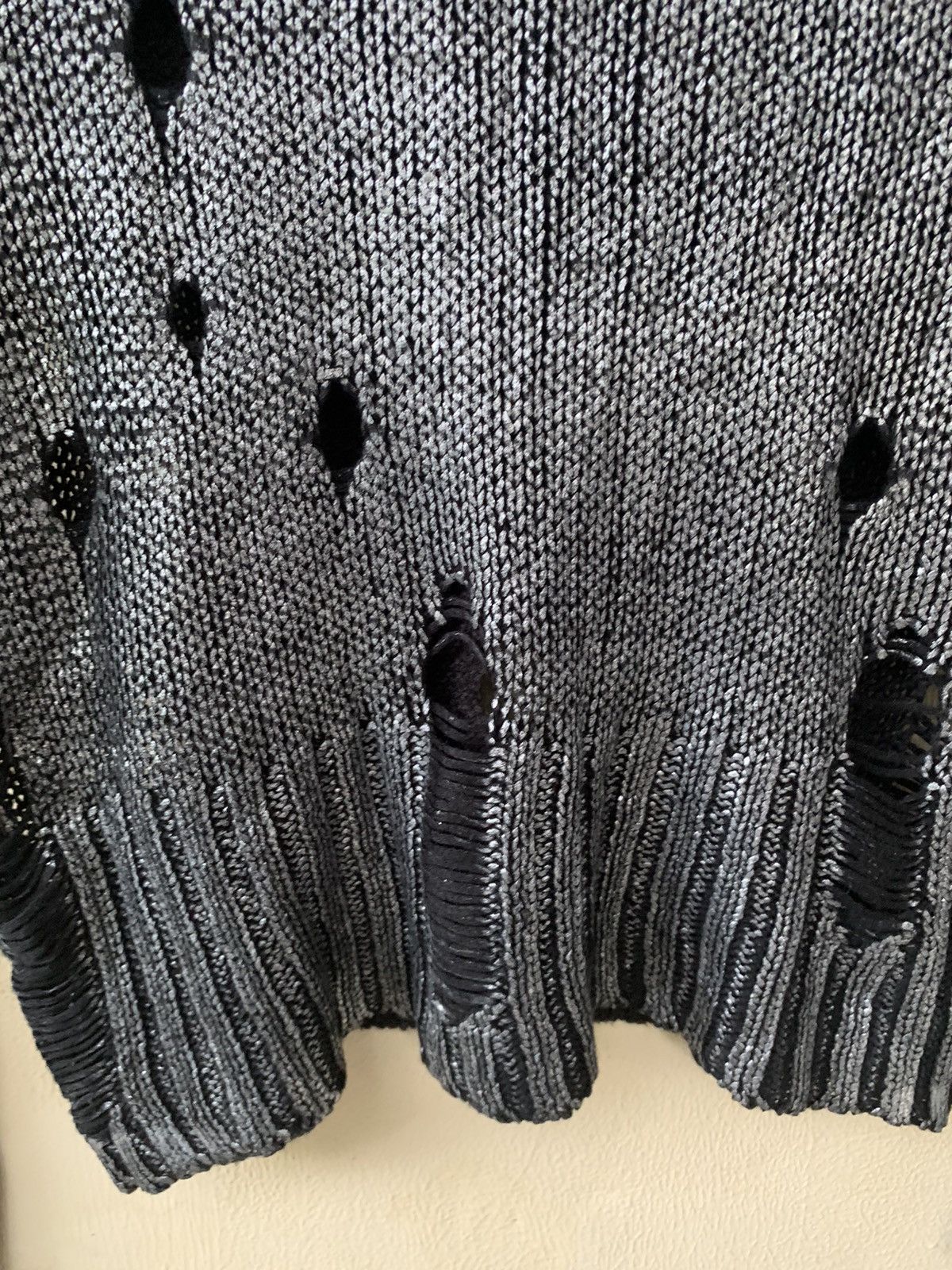 20471120 × Hysteric Glamour × Japanese Brand 🫱🏼‍🫲🏻NEED GONE🫱🏼‍🫲🏻 Unkown Destroyed Grunge Glitter Knit Sweater Size US S / EU 44-46 / 1 - 4 Thumbnail