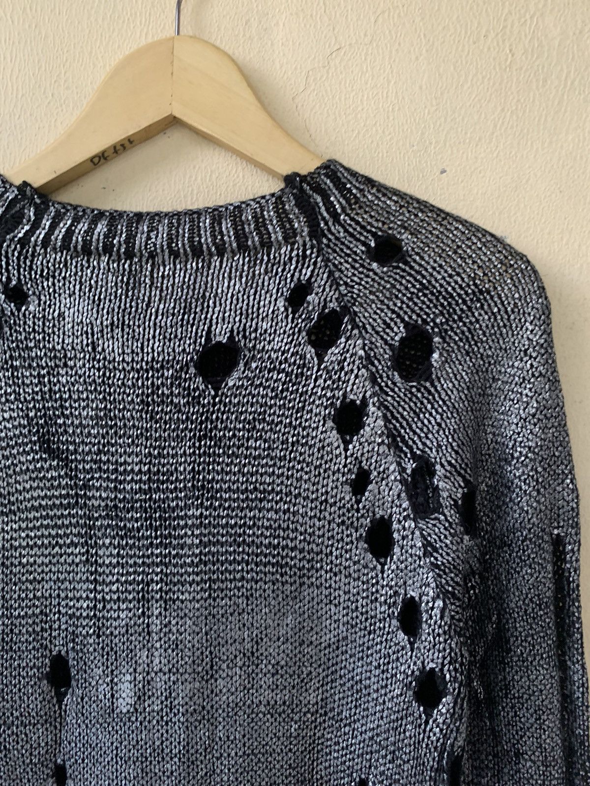 20471120 × Hysteric Glamour × Japanese Brand 🫱🏼‍🫲🏻NEED GONE🫱🏼‍🫲🏻 Unkown Destroyed Grunge Glitter Knit Sweater Size US S / EU 44-46 / 1 - 9 Thumbnail