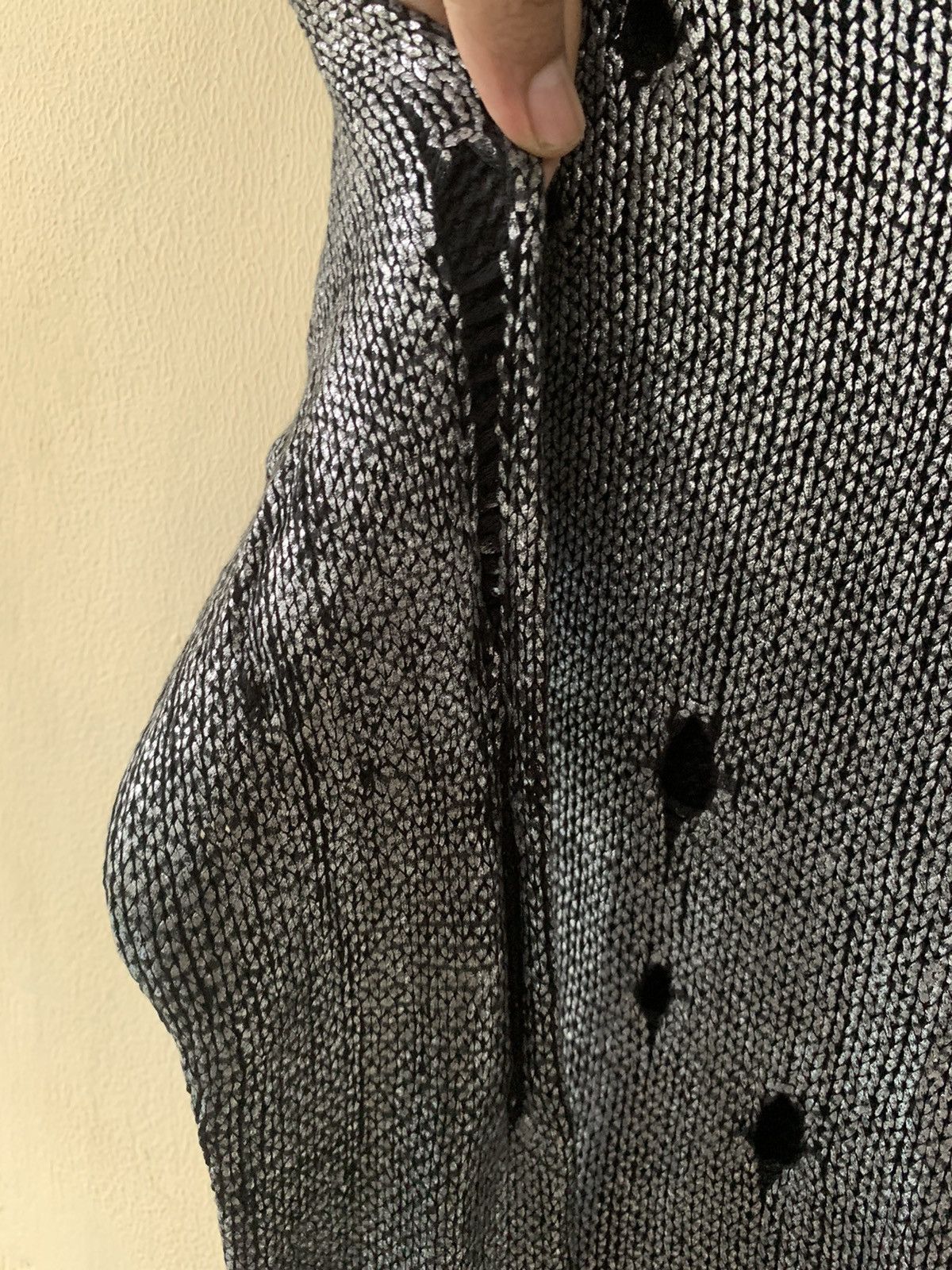 20471120 × Hysteric Glamour × Japanese Brand 🫱🏼‍🫲🏻NEED GONE🫱🏼‍🫲🏻 Unkown Destroyed Grunge Glitter Knit Sweater Size US S / EU 44-46 / 1 - 6 Thumbnail