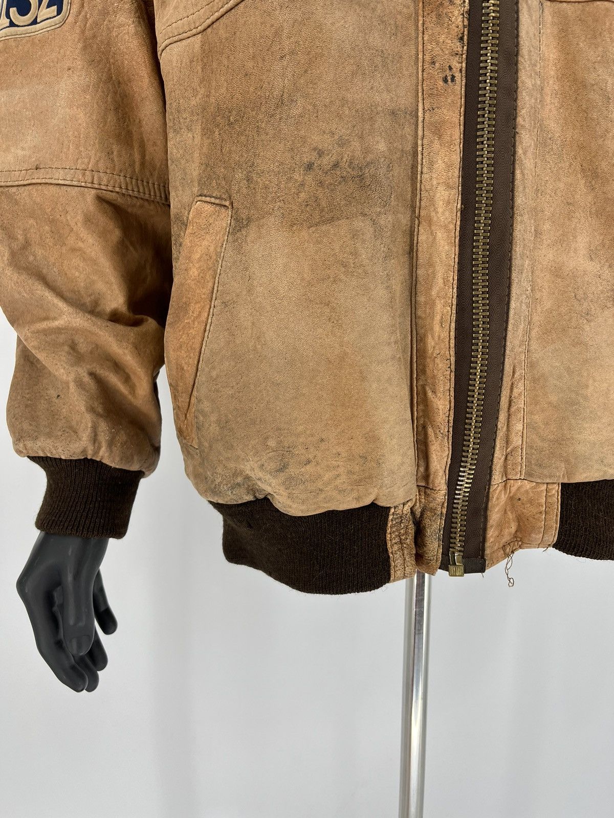 Vintage VINTAGE LEATHER FLIGHT JACKET Boy Scouts Size US XL / EU 56 / 4 - 14 Thumbnail