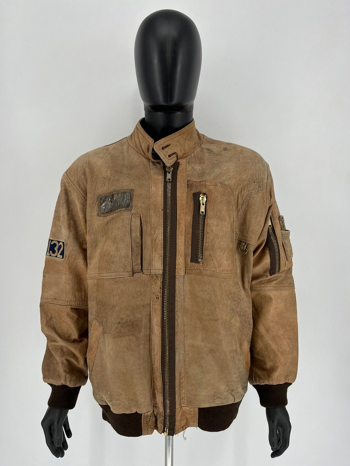 Vintage VINTAGE LEATHER FLIGHT JACKET Boy Scouts Size US XL / EU 56 / 4 - 3 Thumbnail