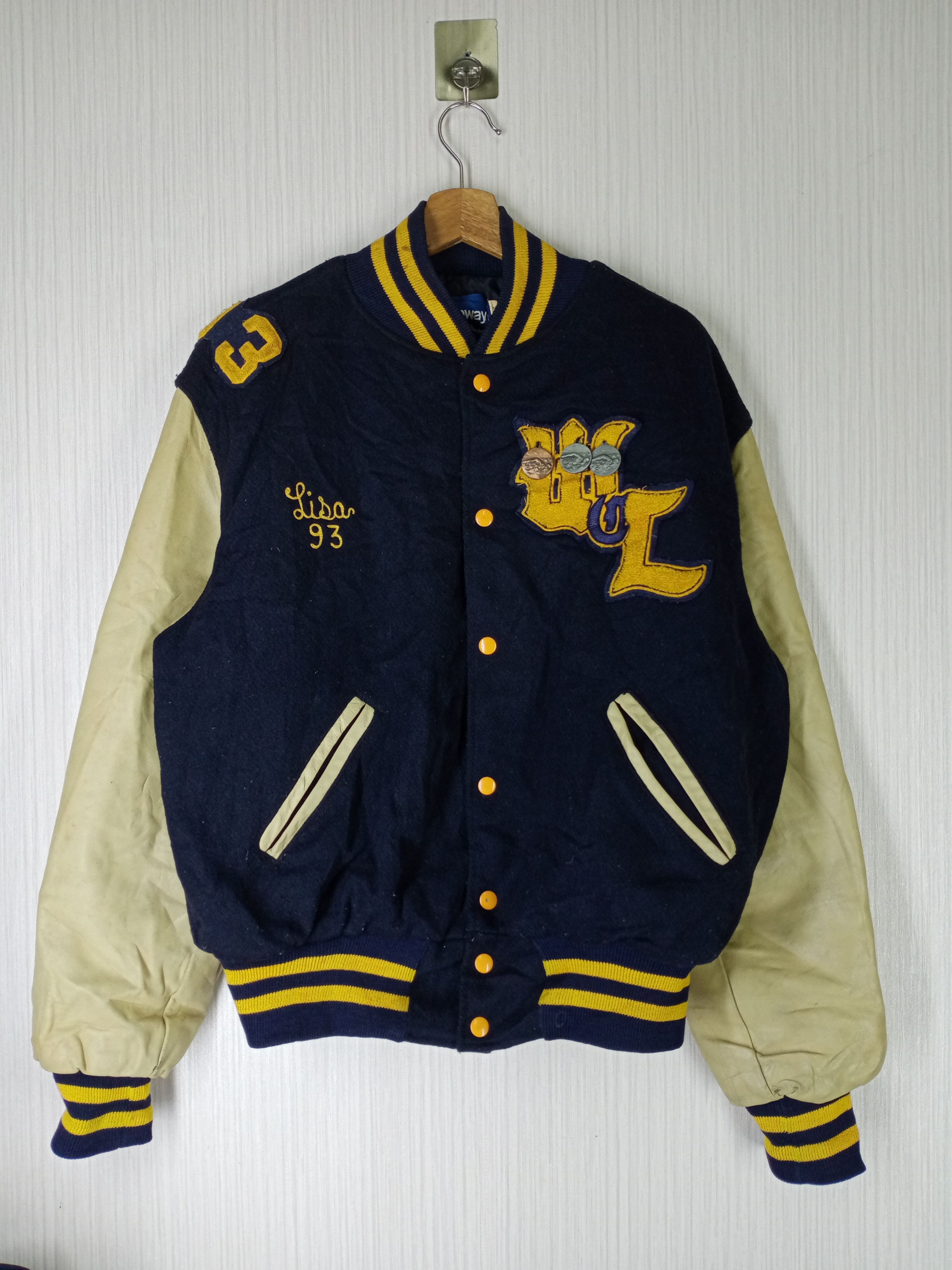 Holloway Rare Vintage Holloway Varsity Leather/Wool Jacket Size US L / EU 52-54 / 3 - 1 Thumbnail